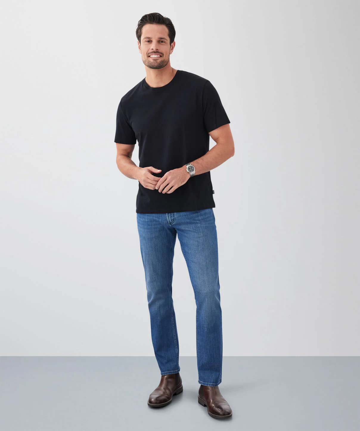 Basic Crew T-shirt - Black - Image 5
