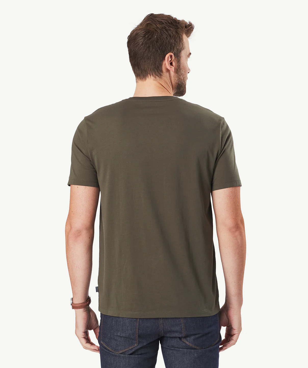 Basic Crew T-shirt - Dark Olive - Image 3