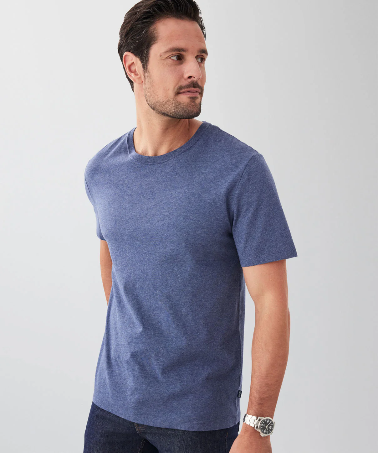 Basic Crew T-shirt - Denim - Image 4