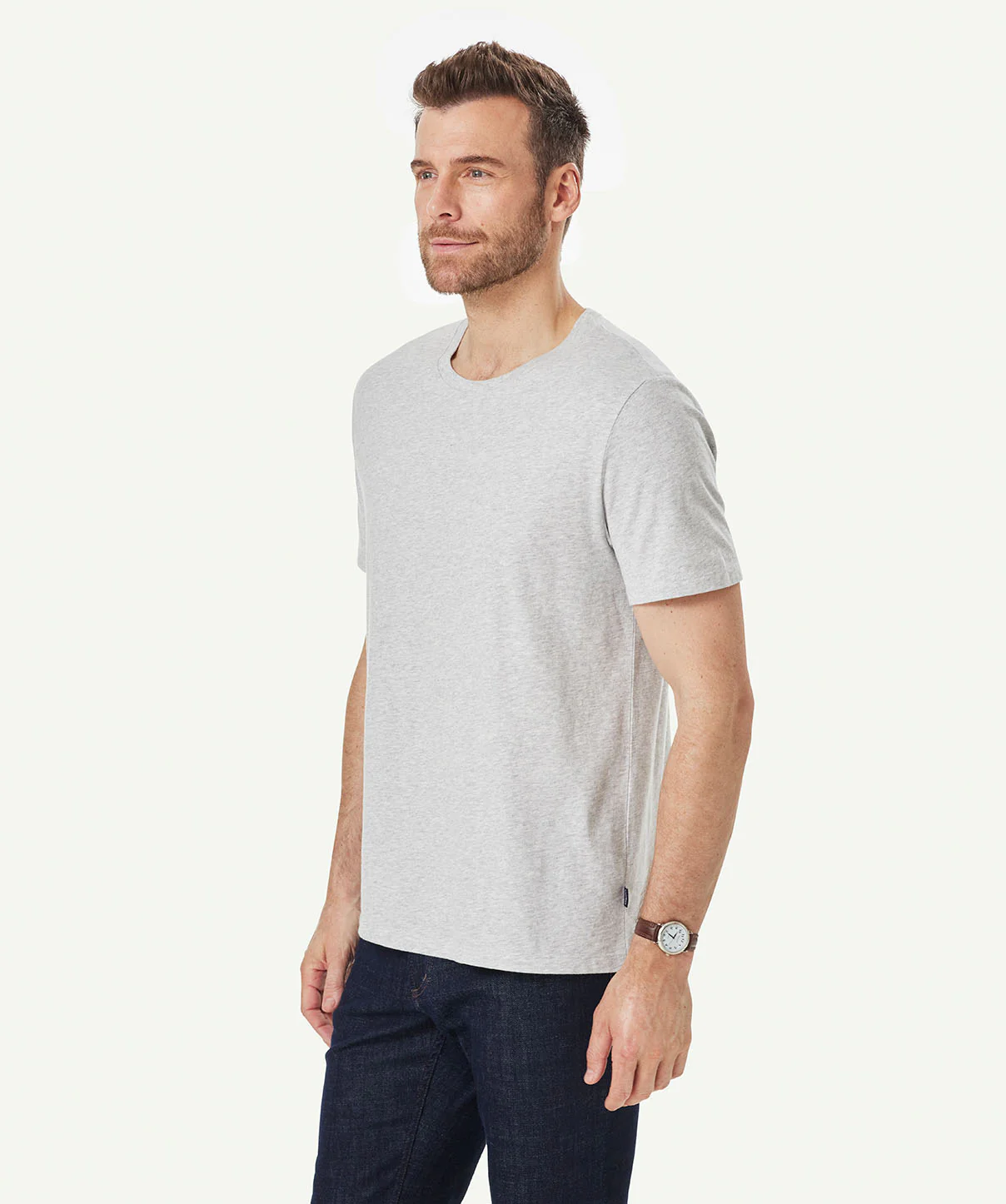 Basic Crew T-shirt - Grey Marle - Image 5