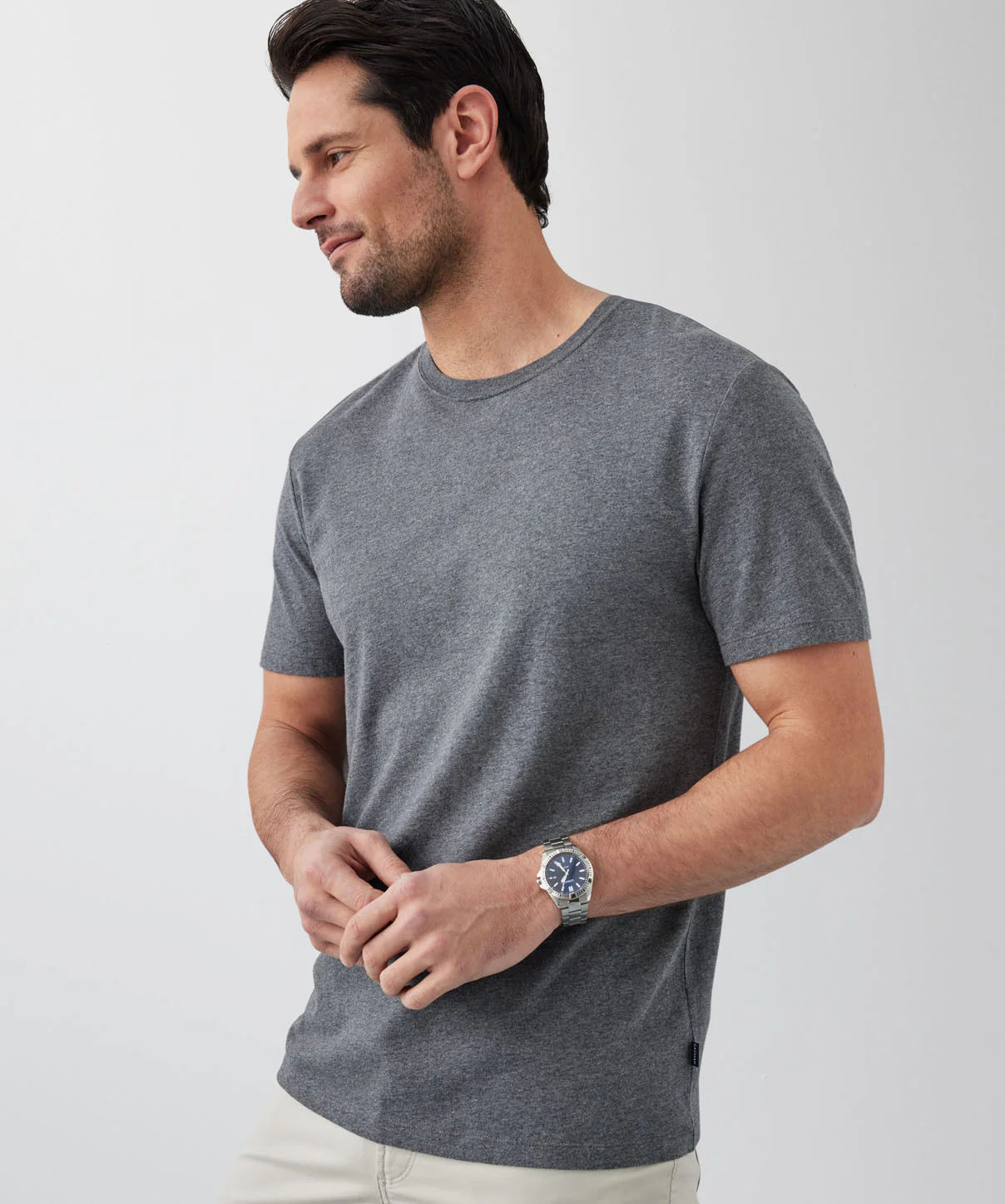 Basic Crew T-shirt - Mid Grey - Image 4