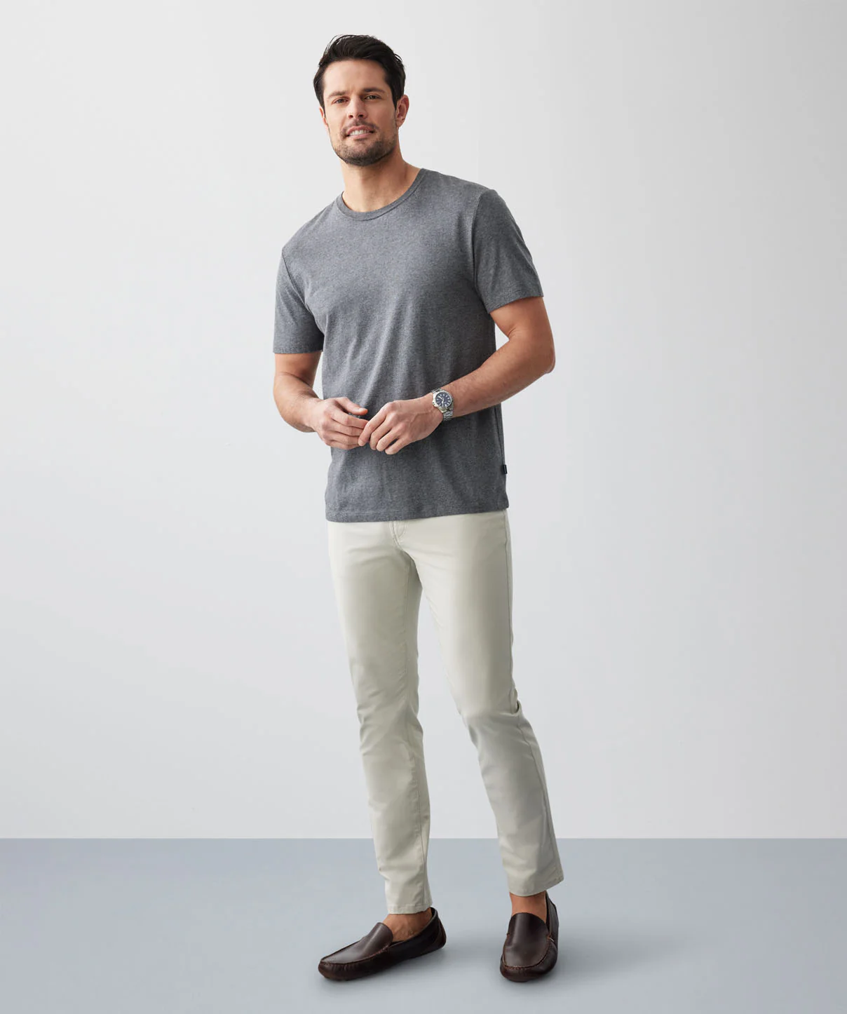 Basic Crew T-shirt - Mid Grey - Image 5