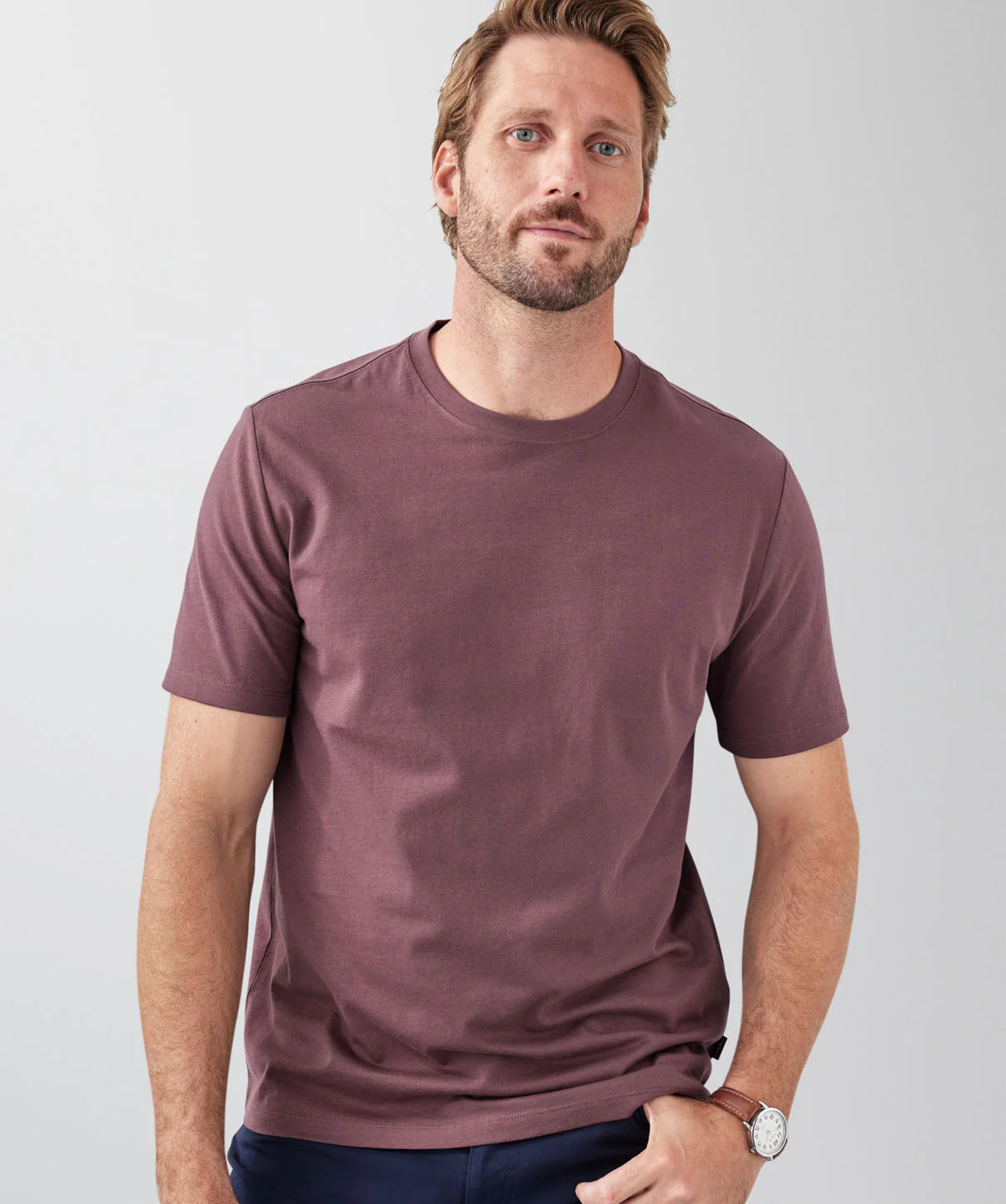 Basic Crew T-Shirt - Plum - Image 3