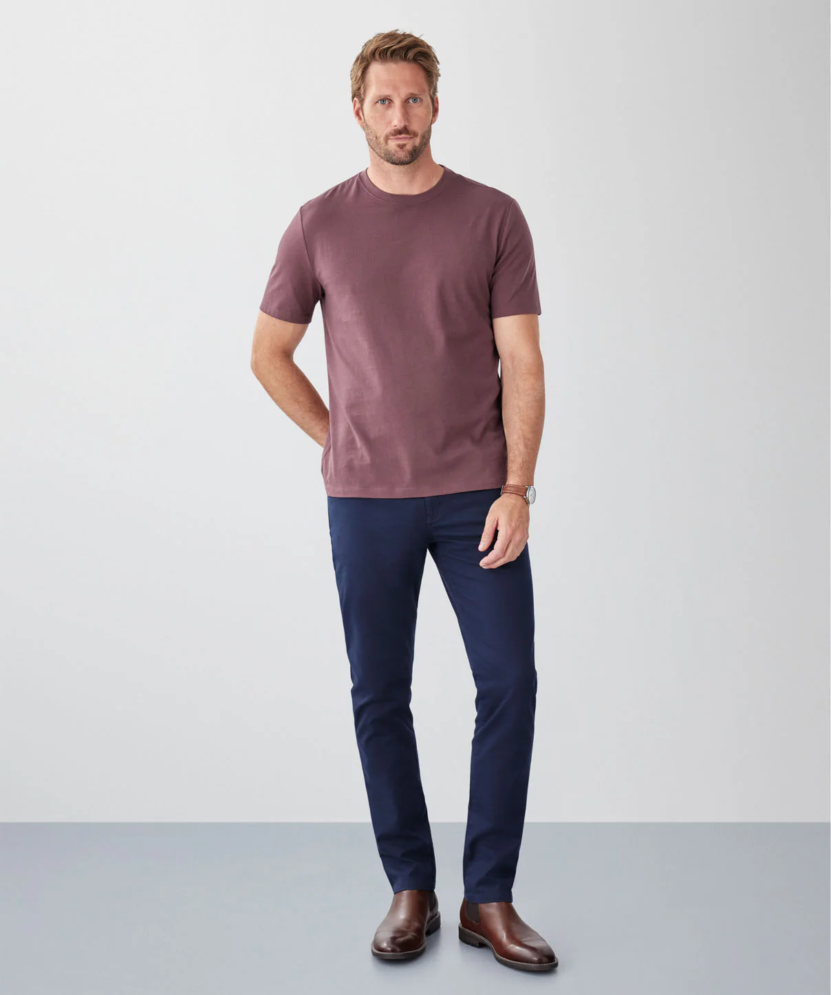Basic Crew T-Shirt - Plum - Image 4