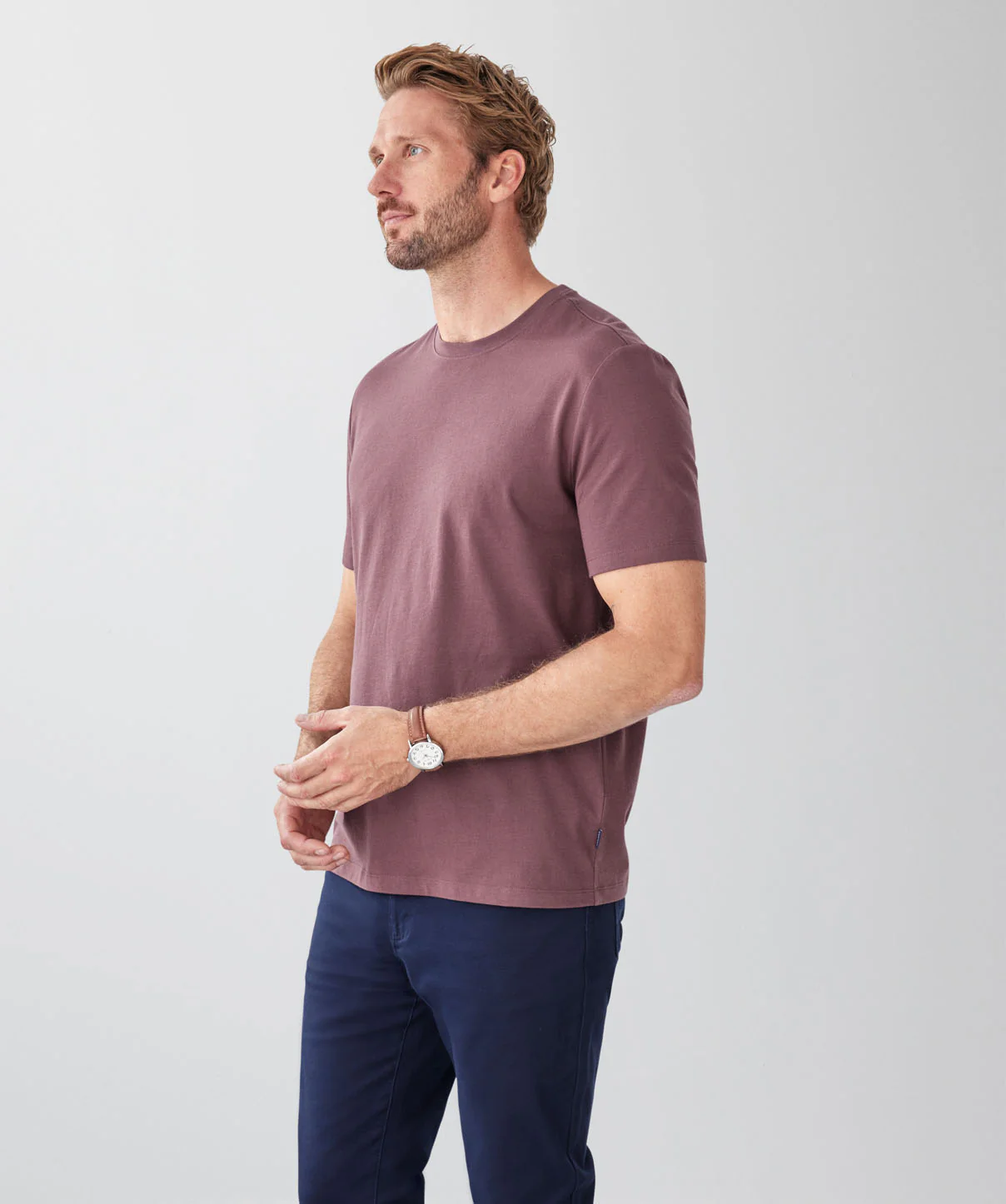 Basic Crew T-Shirt - Plum - Image 5