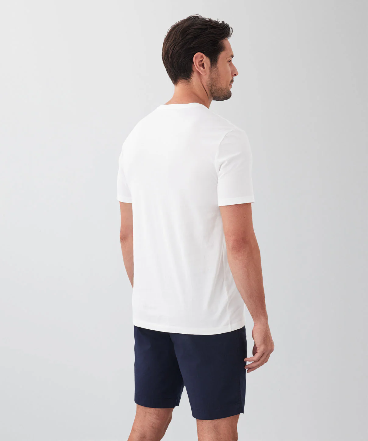 Basic V-Neck T-shirt - White - Image 3