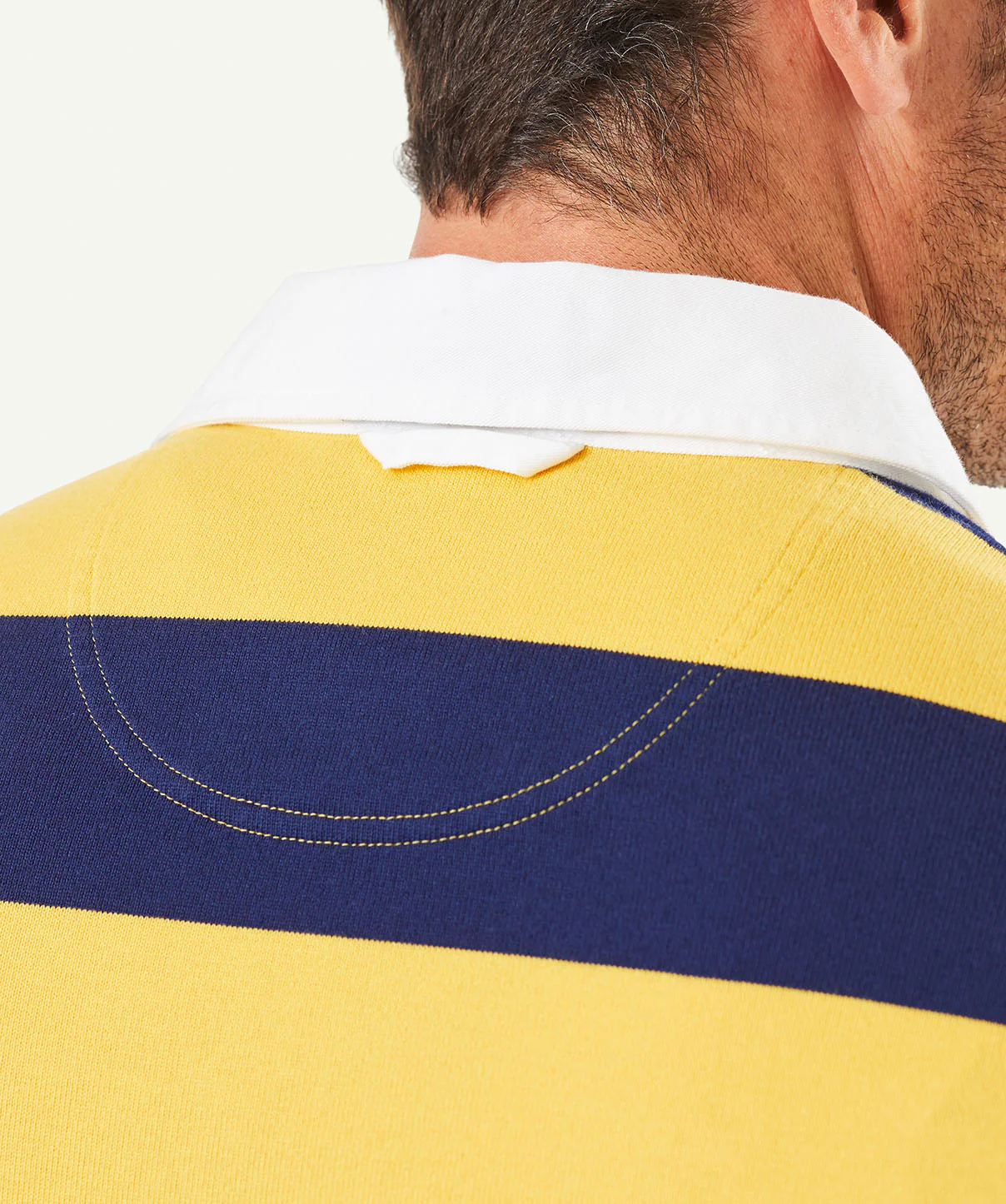 Block Stripe Rugby Jumper - Navy/Yellow - Image 6