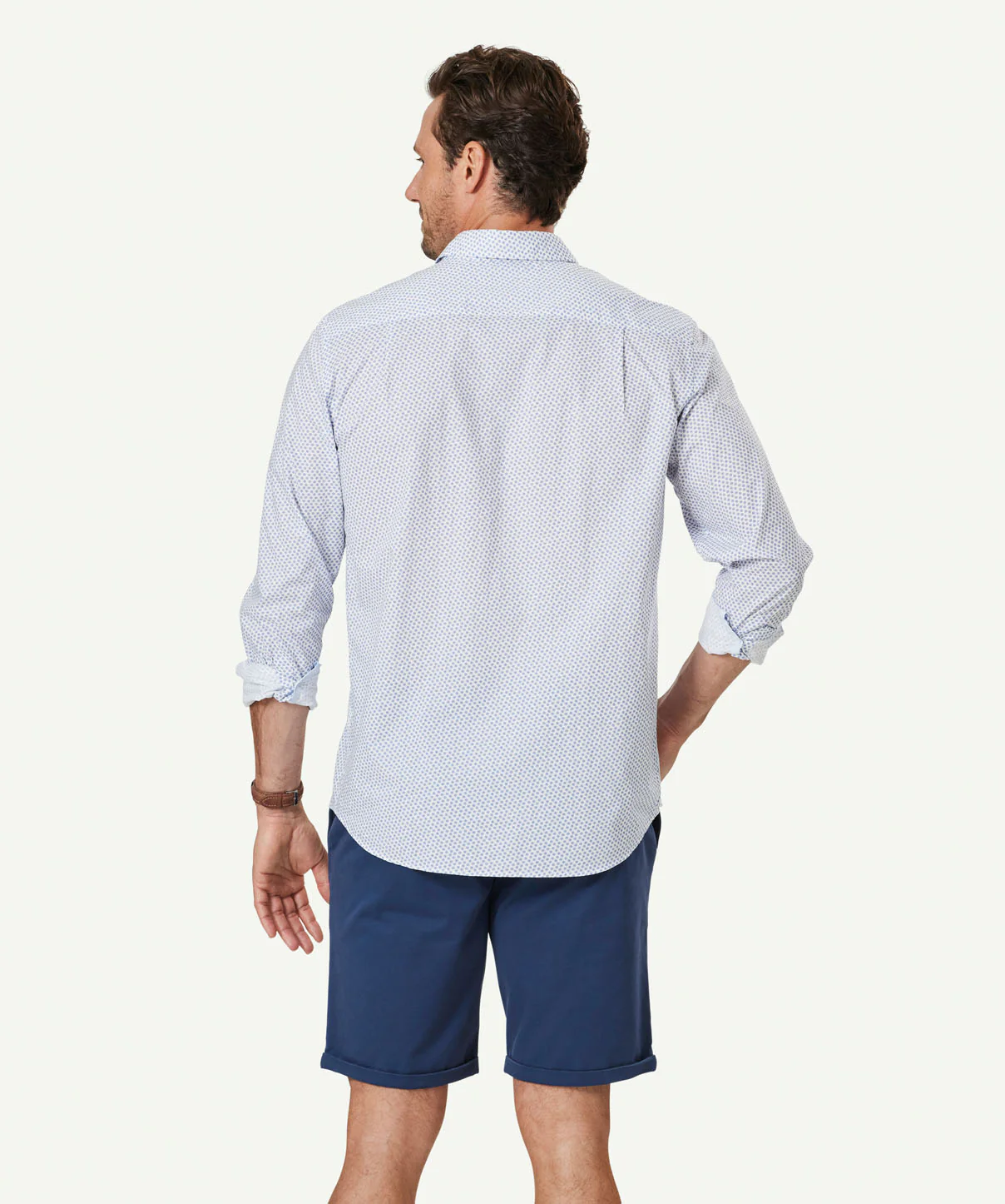Casual Floral Print Long Sleeve Shirt - Blue - Image 3