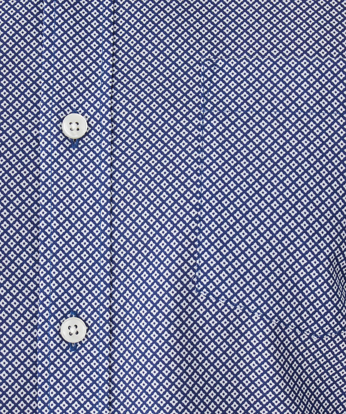 Easy Care Geo Print Long Sleeve Shirt - Navy - Image 6