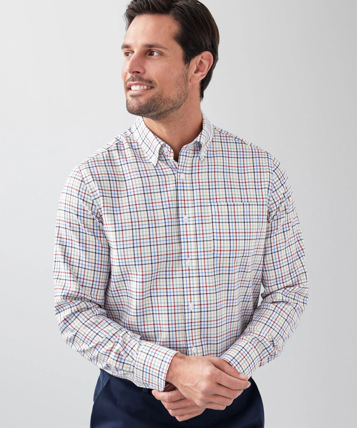 Easy Care Multi Check Long Sleeve Shirt - Multi Check - Image 3