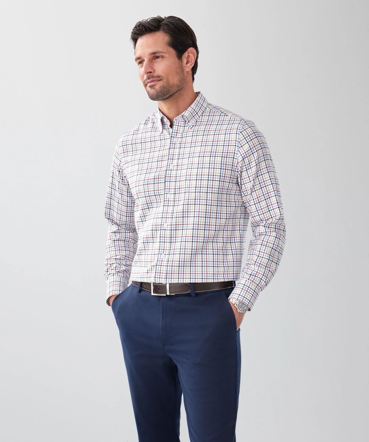 Easy Care Multi Check Long Sleeve Shirt - Multi Check - Image 5