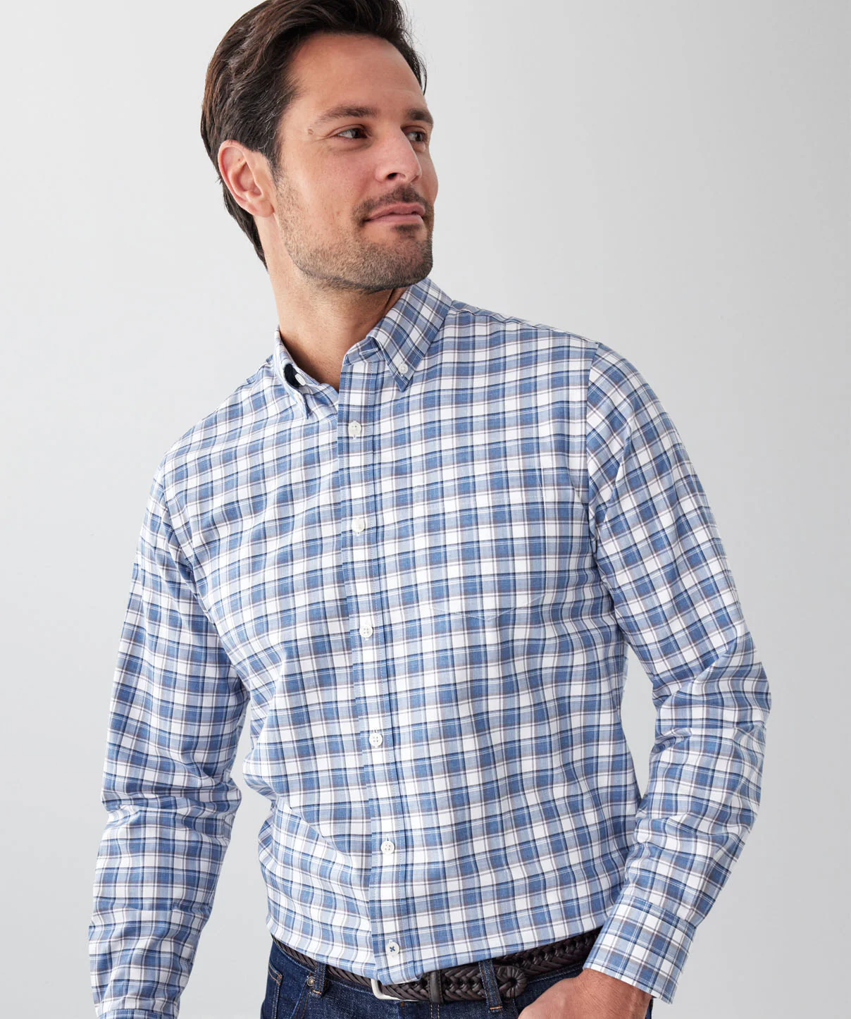 Easy Care Multi Check Long Sleeve Shirt - Multi Check - Image 3