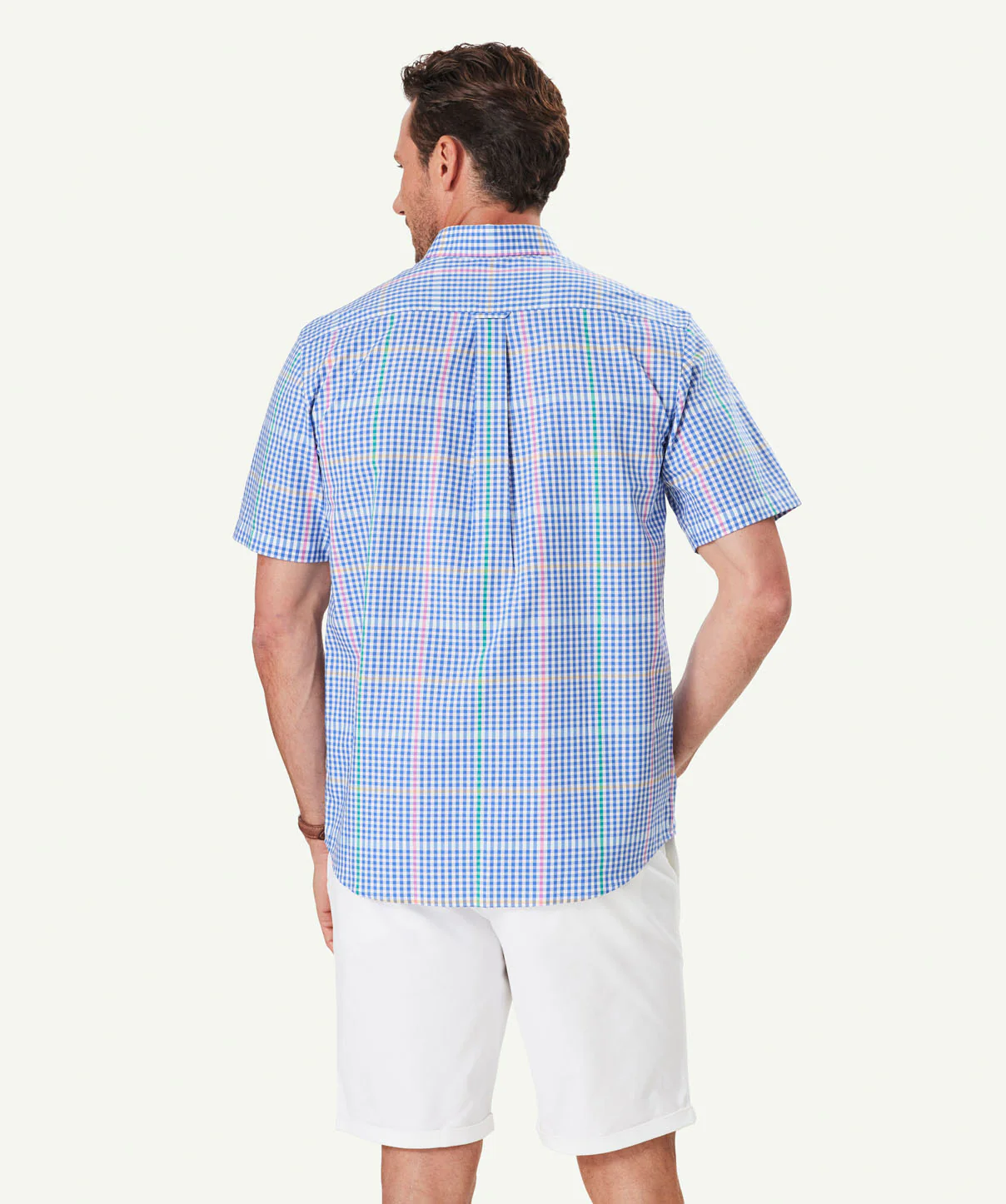 Easy Care Multi Check Short Sleeve Shirt - Dark Blue - Image 3