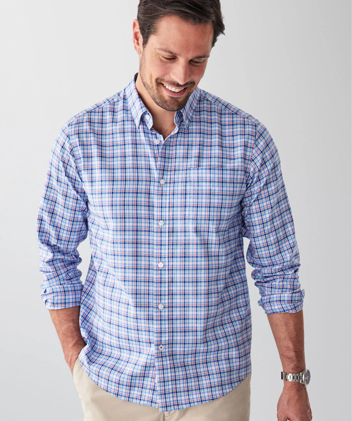 Easy Care Oxford Multi Check Shirt - Multi - Image 3