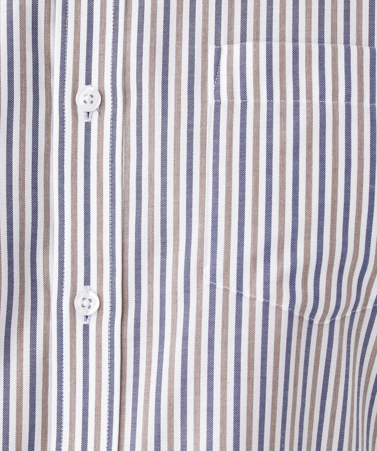 Easy Care Twill Stripe Long Sleeve Shirt - Multi Stripe - Image 6