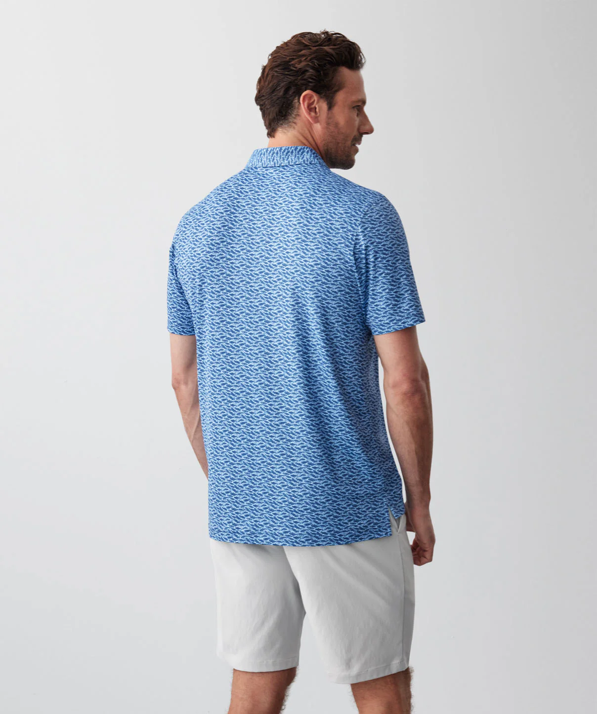GAZFLEX Fish Print Polo - Blue - Image 3