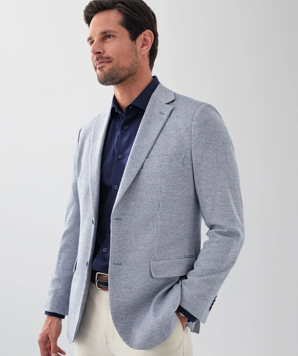 GAZFLEX Performance Houndstooth Sports Jacket - Denim Mix - Image 3