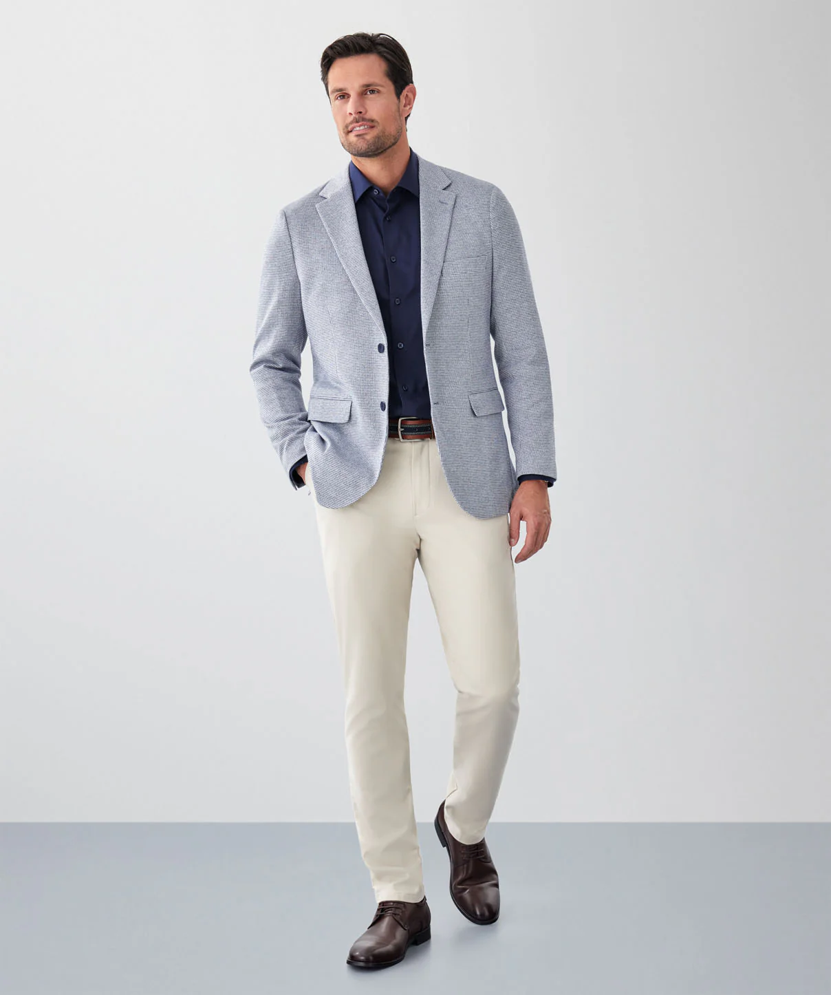 GAZFLEX Performance Houndstooth Sports Jacket - Denim Mix - Image 4