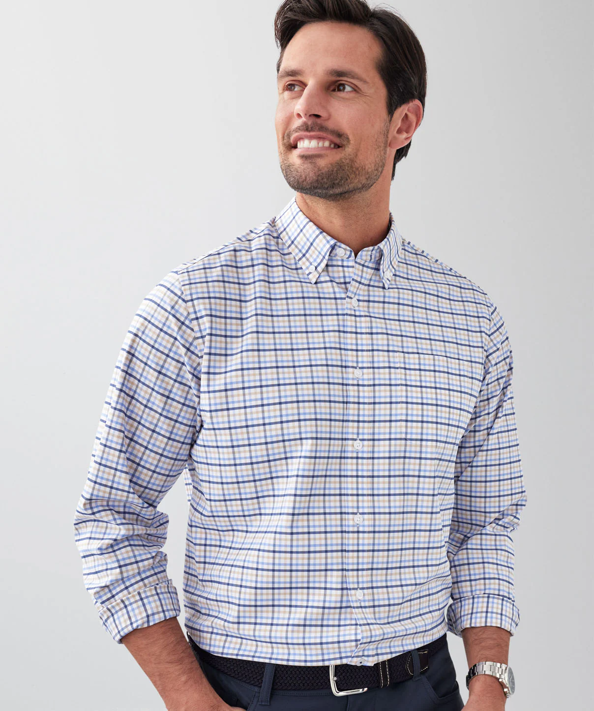 GAZFLEX Performance Multi Check Long Sleeve Shirt - Multi Check - Image 3