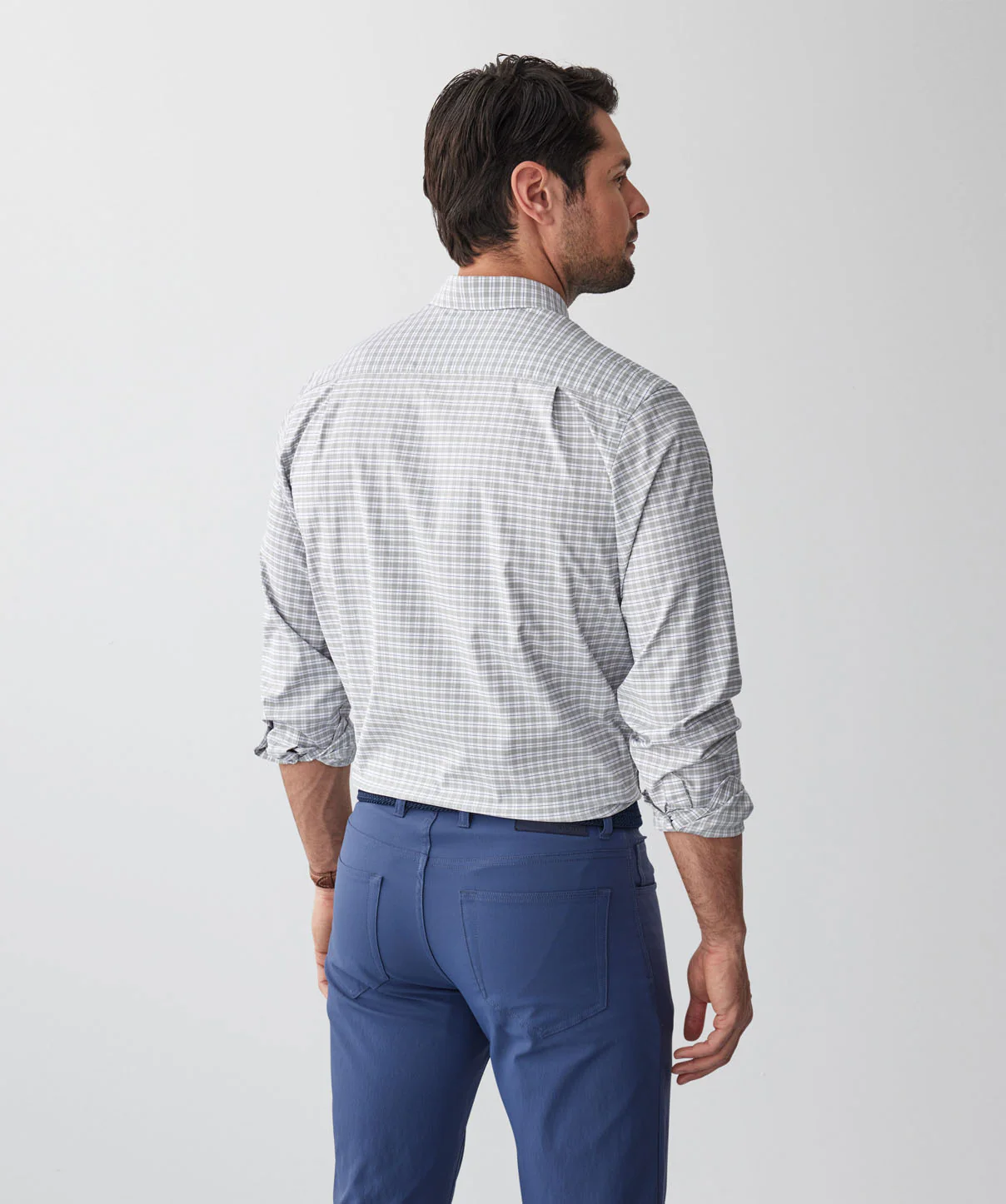 GAZFLEX Performance Twill Check Long Sleeve Shirt - Sage - Image 3