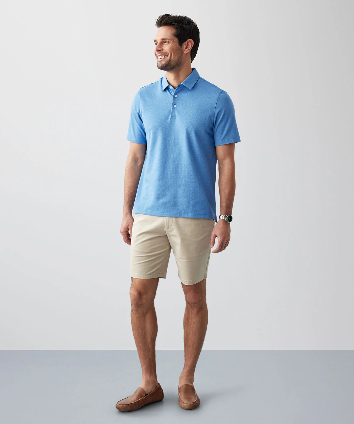 GAZFLEX Textured Polo - Blue - Image 4