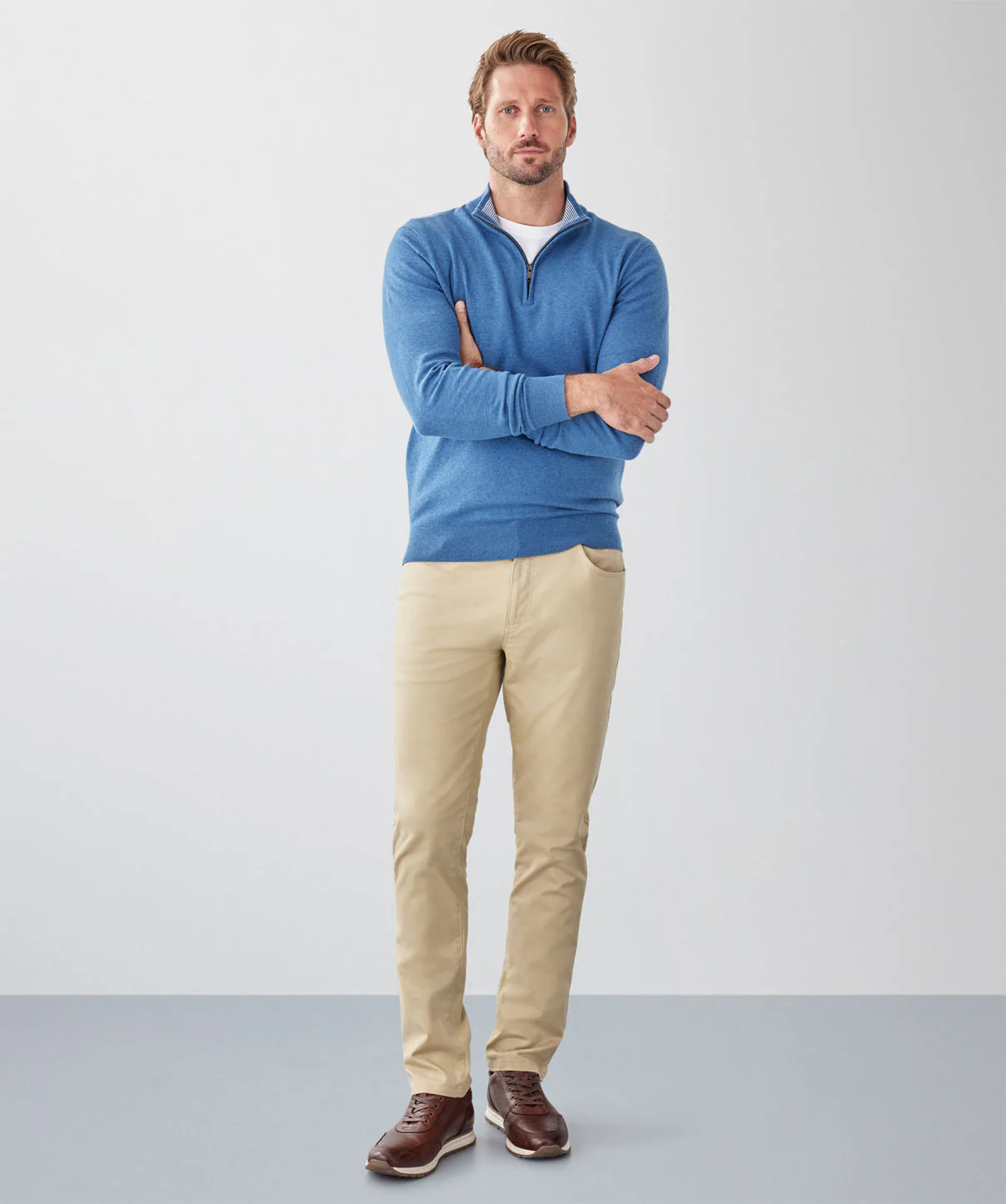 High Flex Half Zip Knit - Blue - Image 4