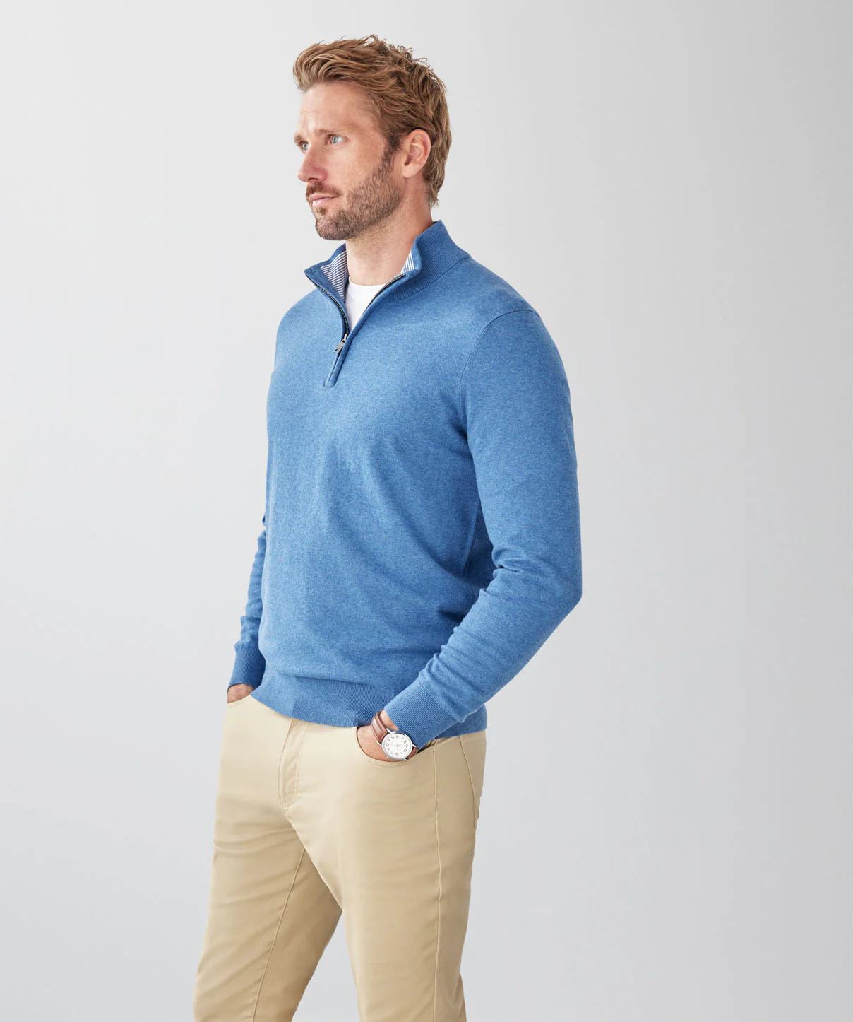 High Flex Half Zip Knit - Blue - Image 5