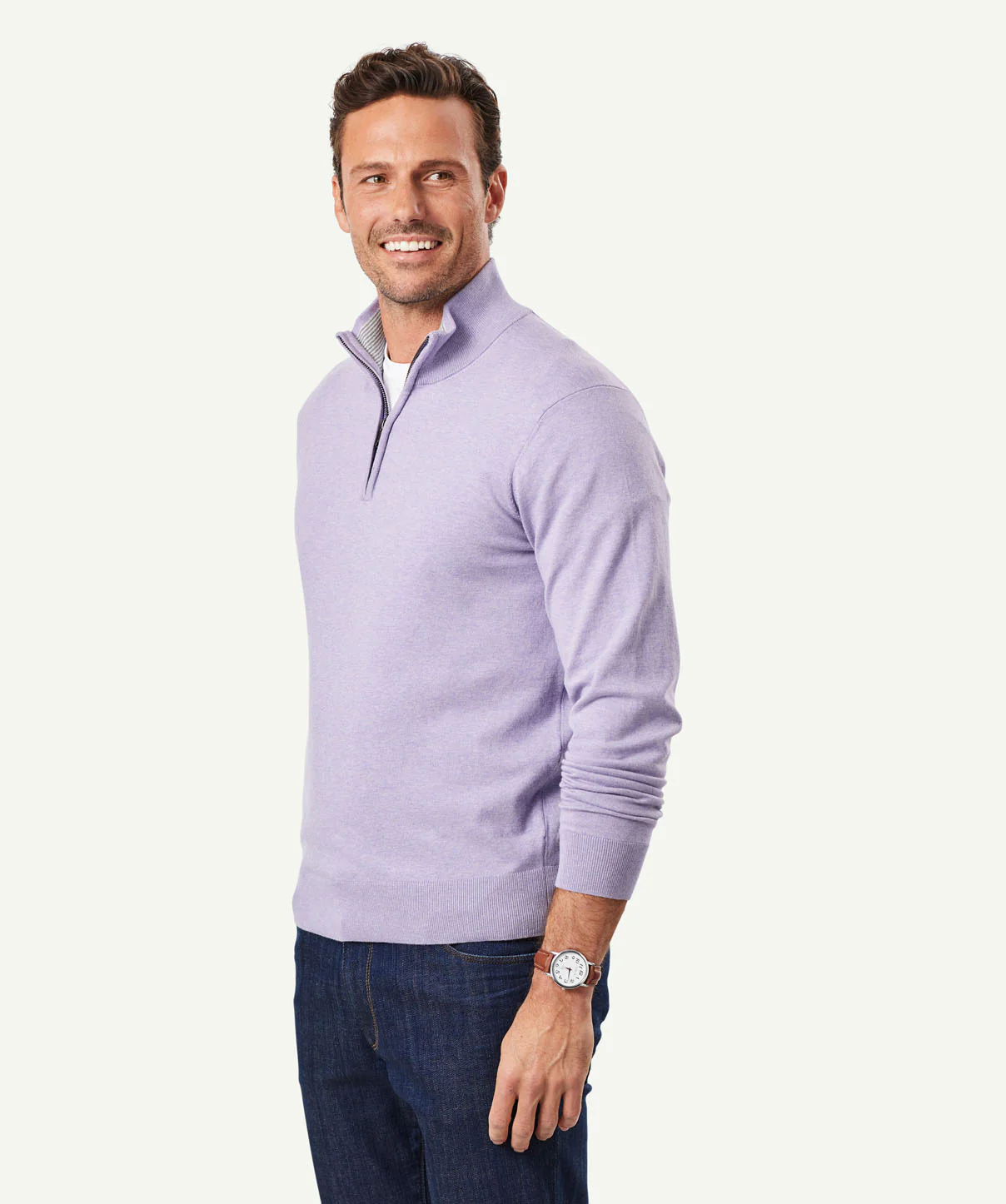 High Flex Half Zip Knit - Lilac - Image 5