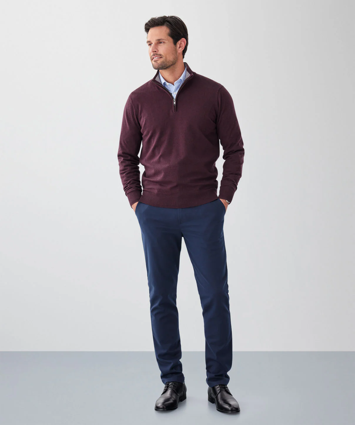 High Flex Half Zip Knit - Plum - Image 4