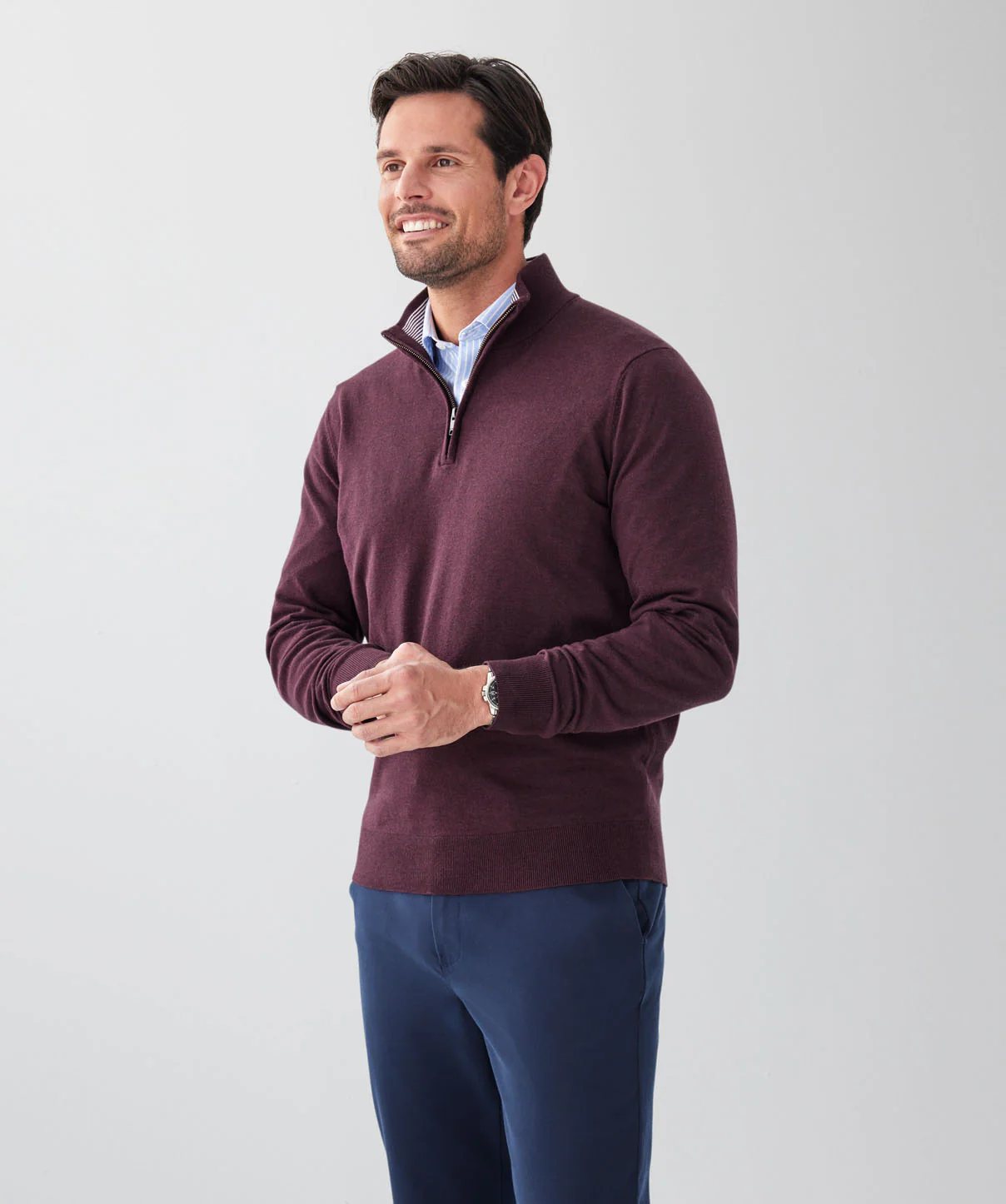 High Flex Half Zip Knit - Plum - Image 5
