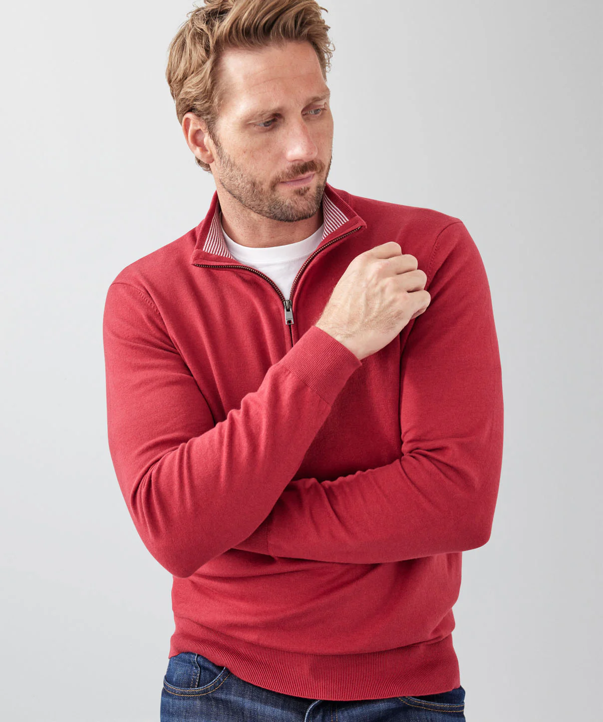 High Flex Half Zip Knit - Red - Image 3