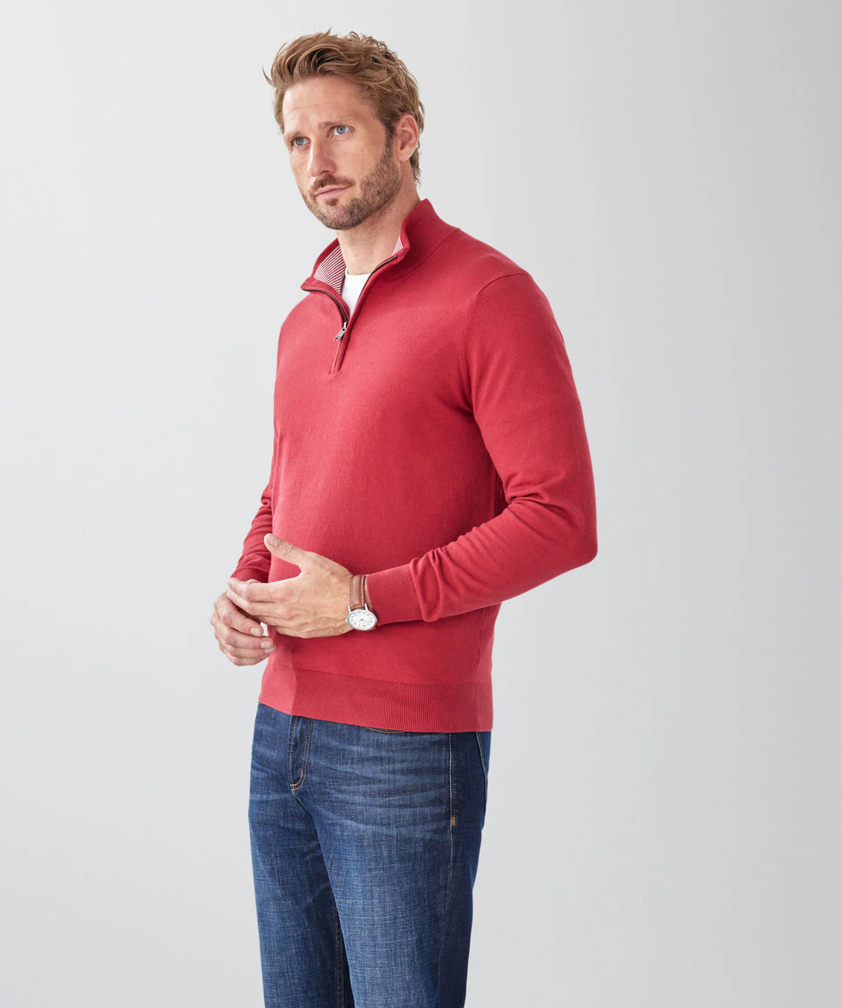 High Flex Half Zip Knit - Red - Image 5