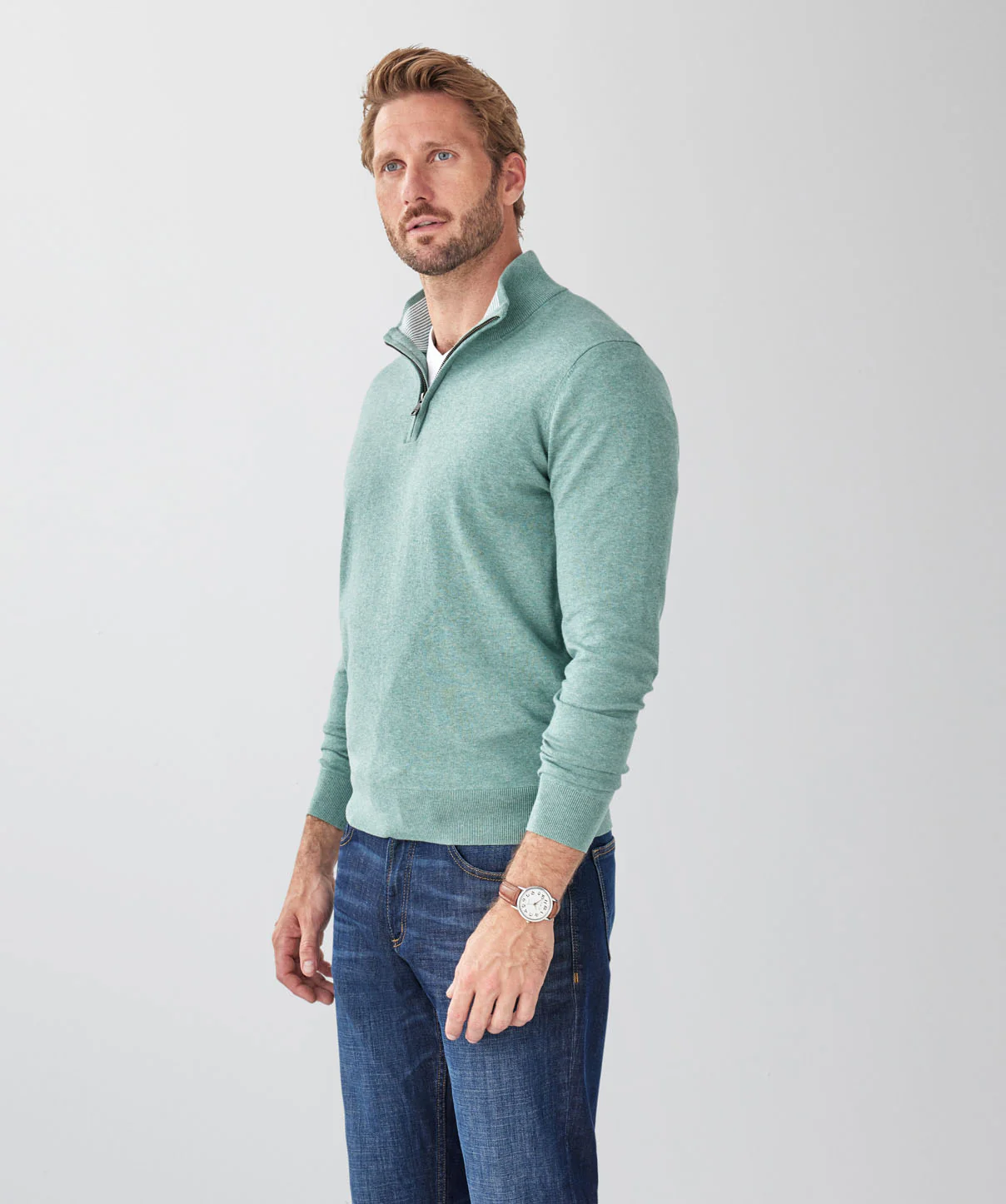 High Flex Half Zip Knit - Sage - Image 5