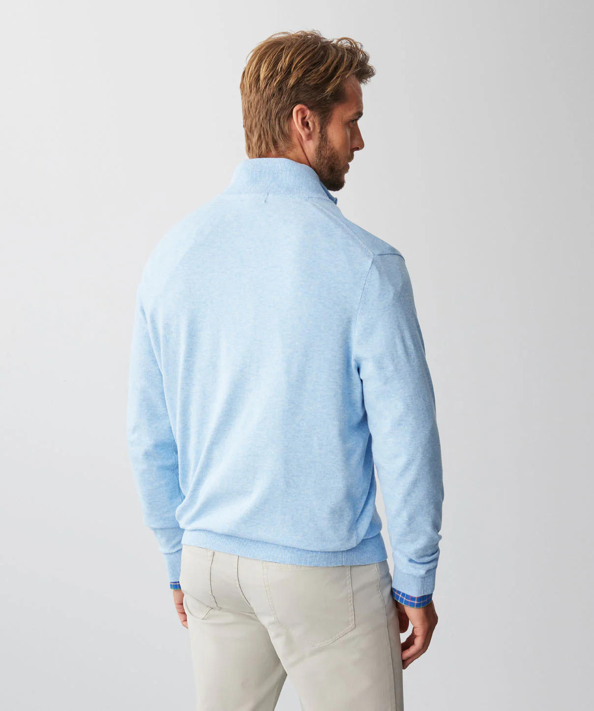 High Flex Half Zip Knit - Sky Blue - Image 3