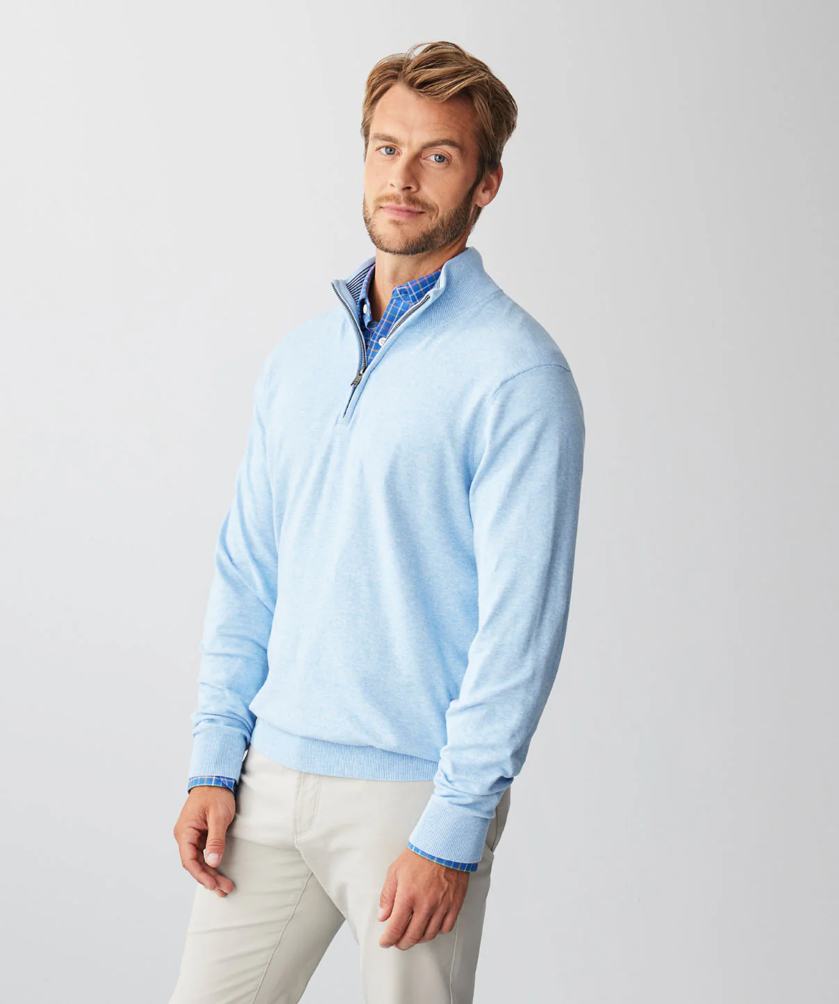High Flex Half Zip Knit - Sky Blue - Image 5