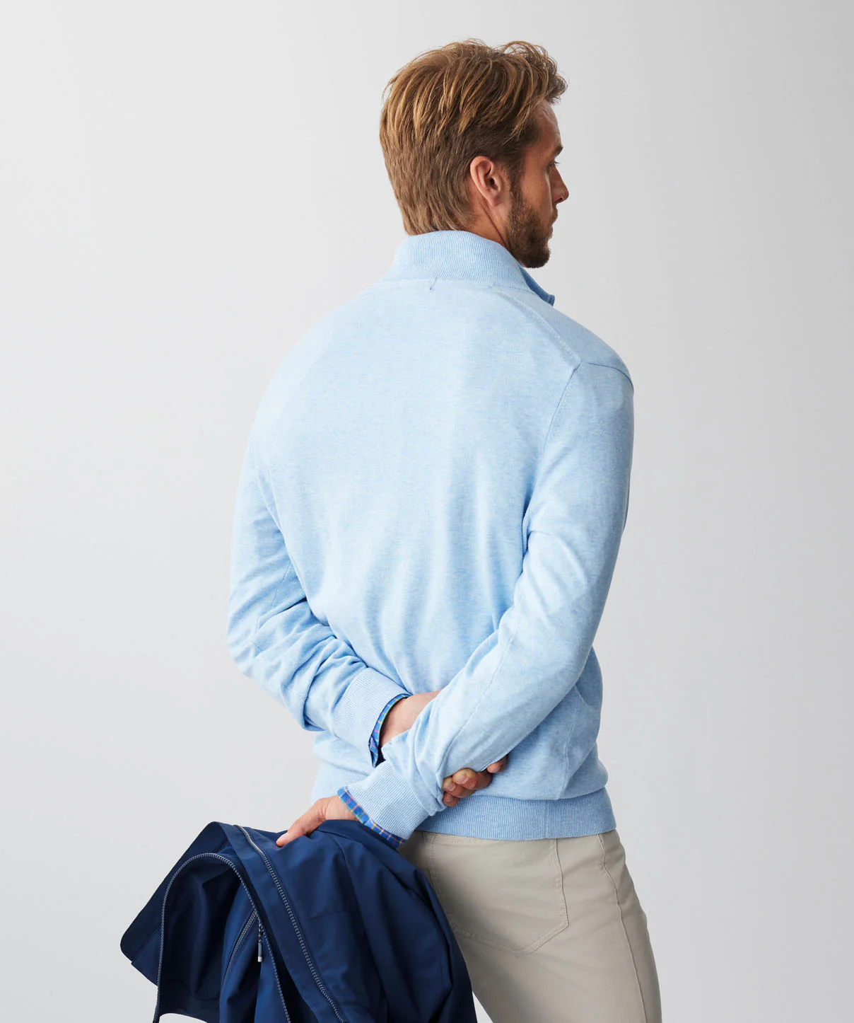 High Flex Half Zip Knit - Sky Blue - Image 6
