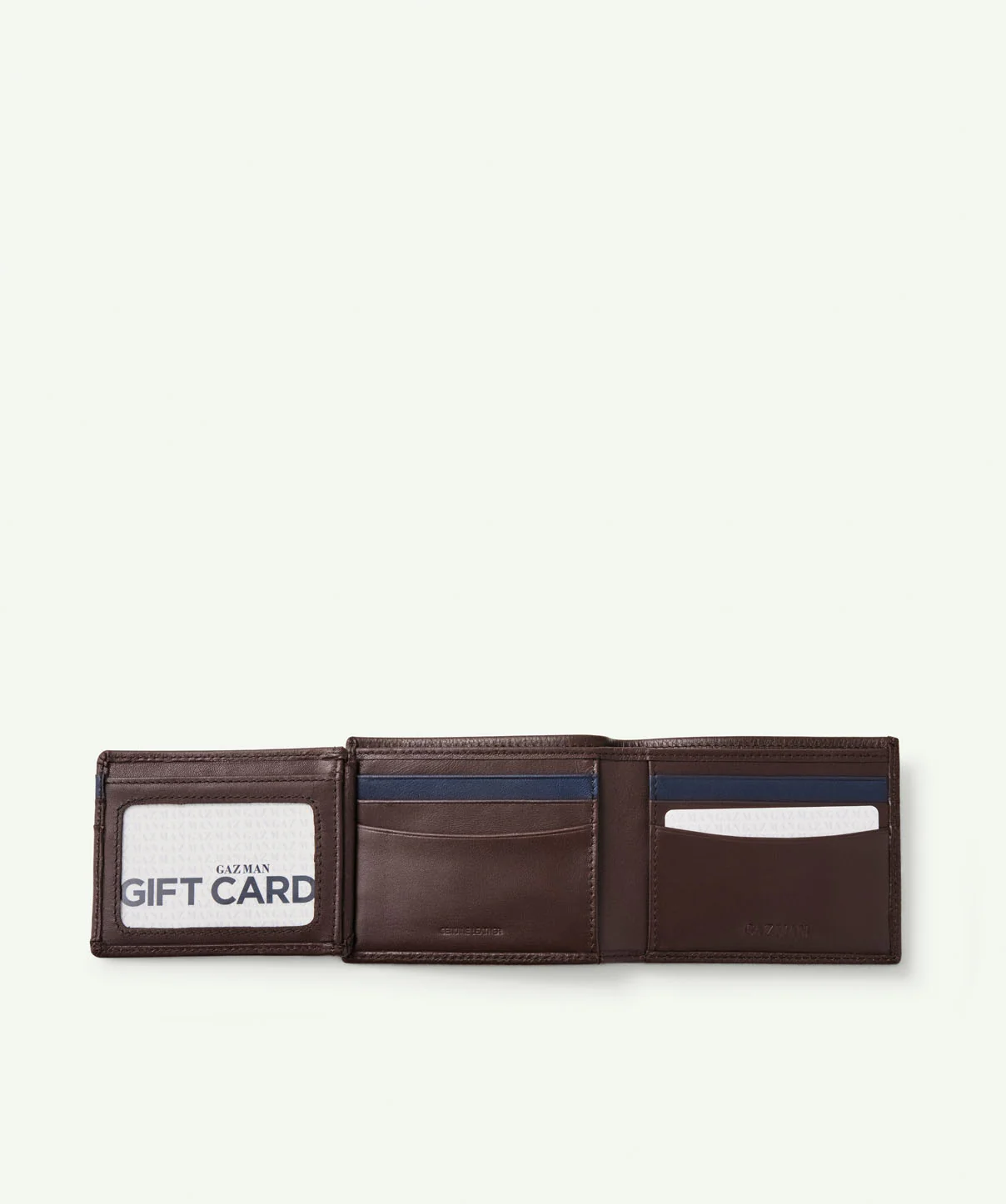 Leather Tri Fold Wallet - Brown - Image 4