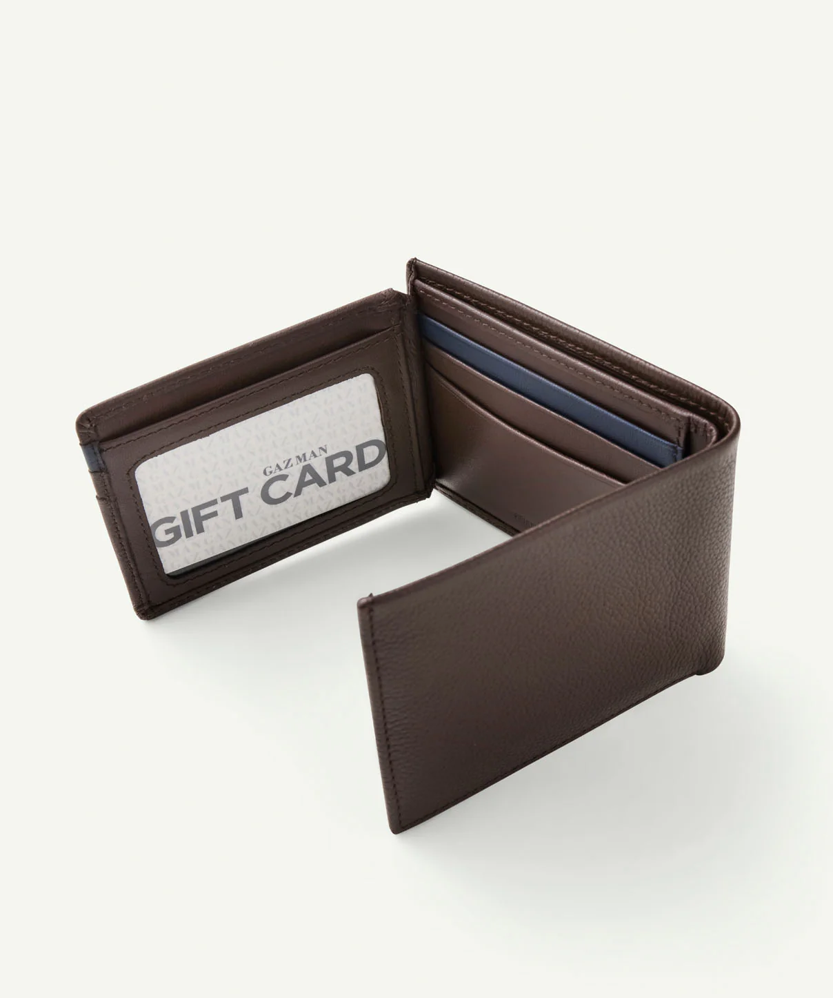 Leather Tri Fold Wallet - Brown - Image 5