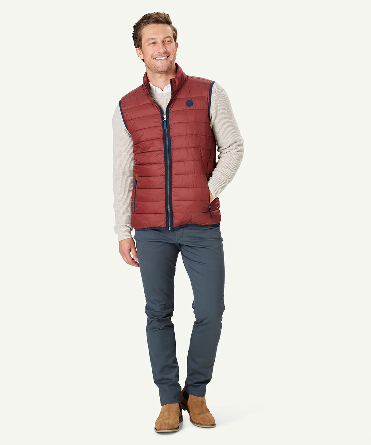 Lightweight Puffer Vest - Brick - Image 5