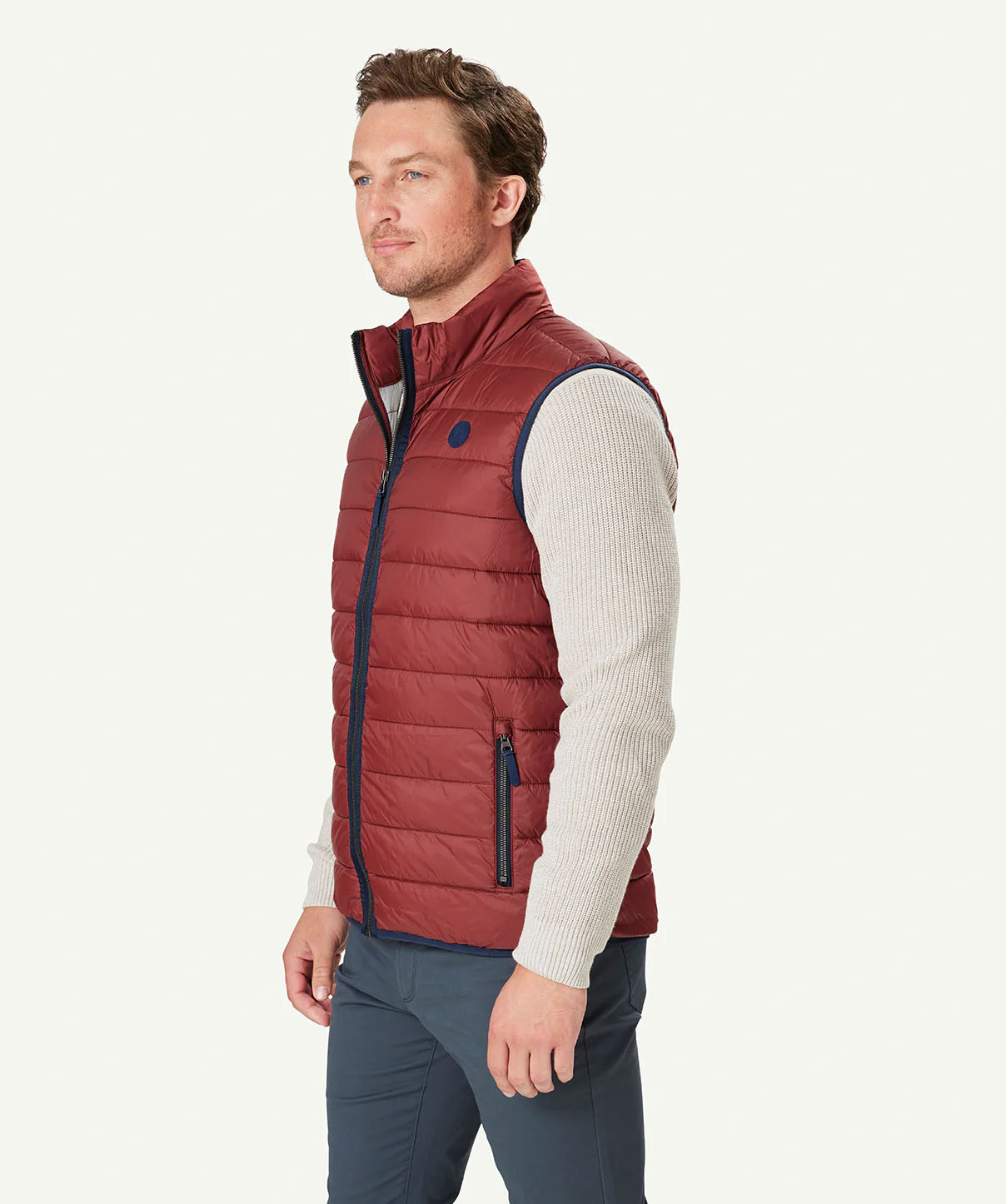 Lightweight Puffer Vest - Brick - Image 6
