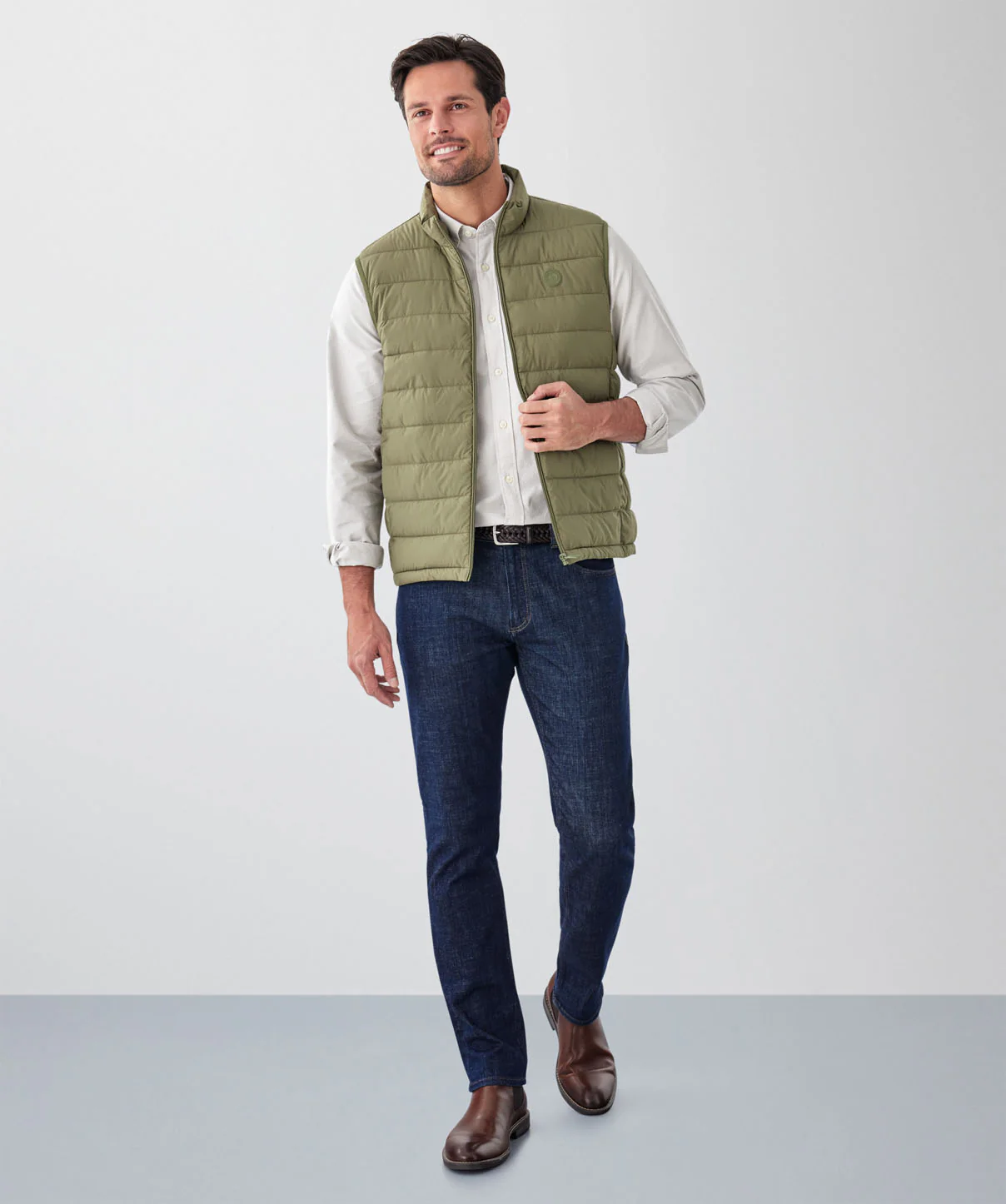 Lightweight Puffer Vest - Khaki - Image 4