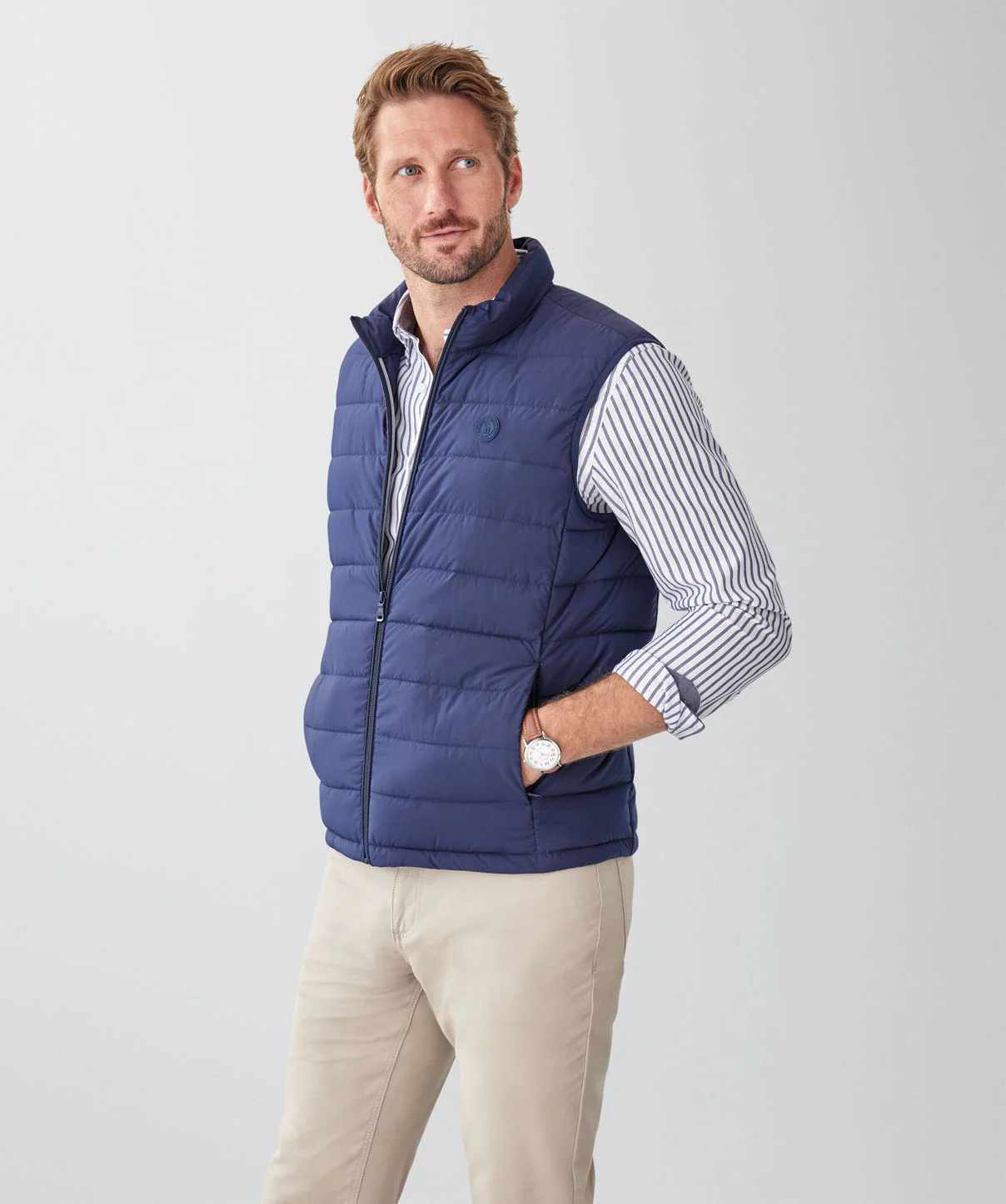Lightweight Puffer Vest - Navy - Image 5