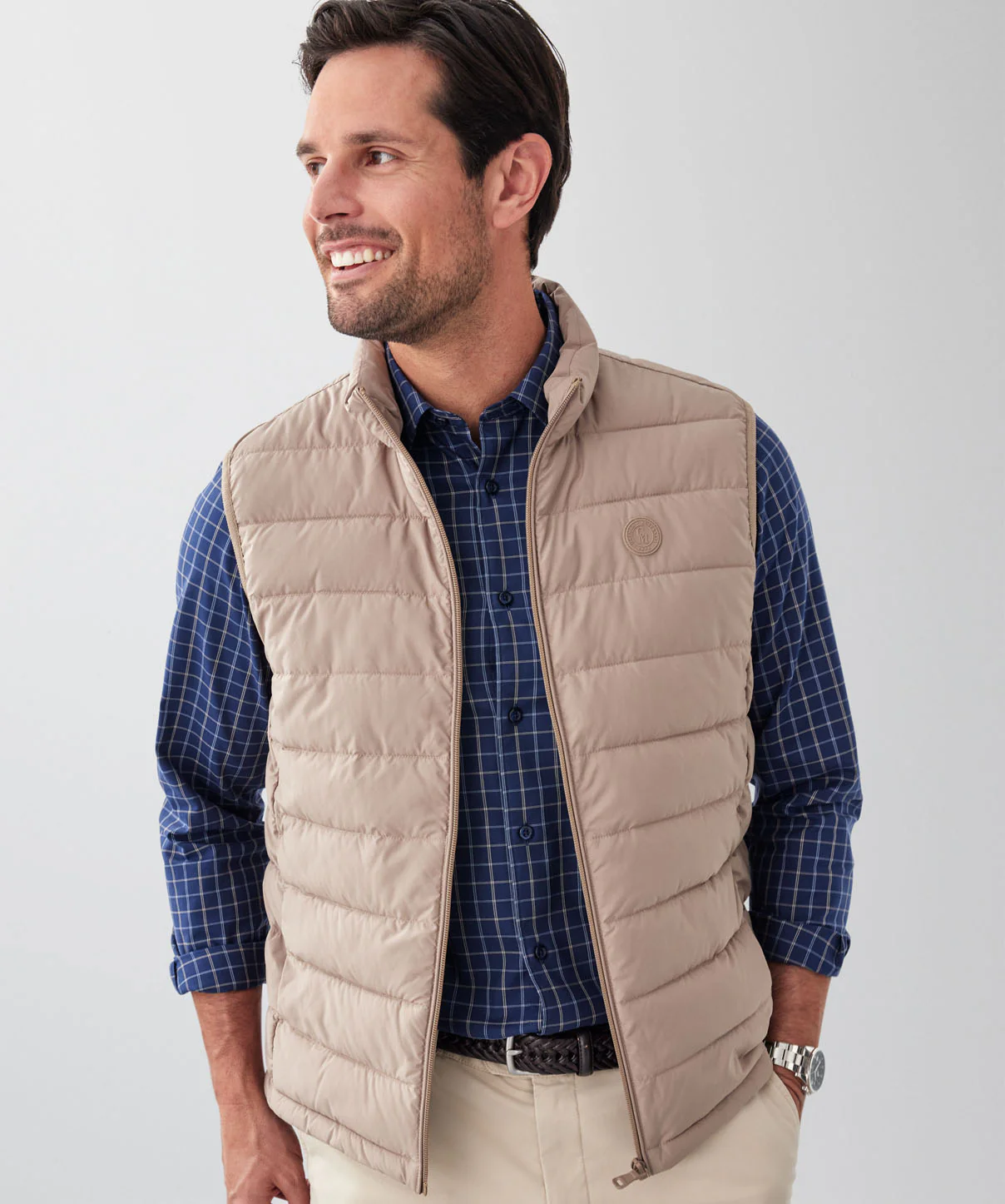 Lightweight Puffer Vest - Taupe - Image 3