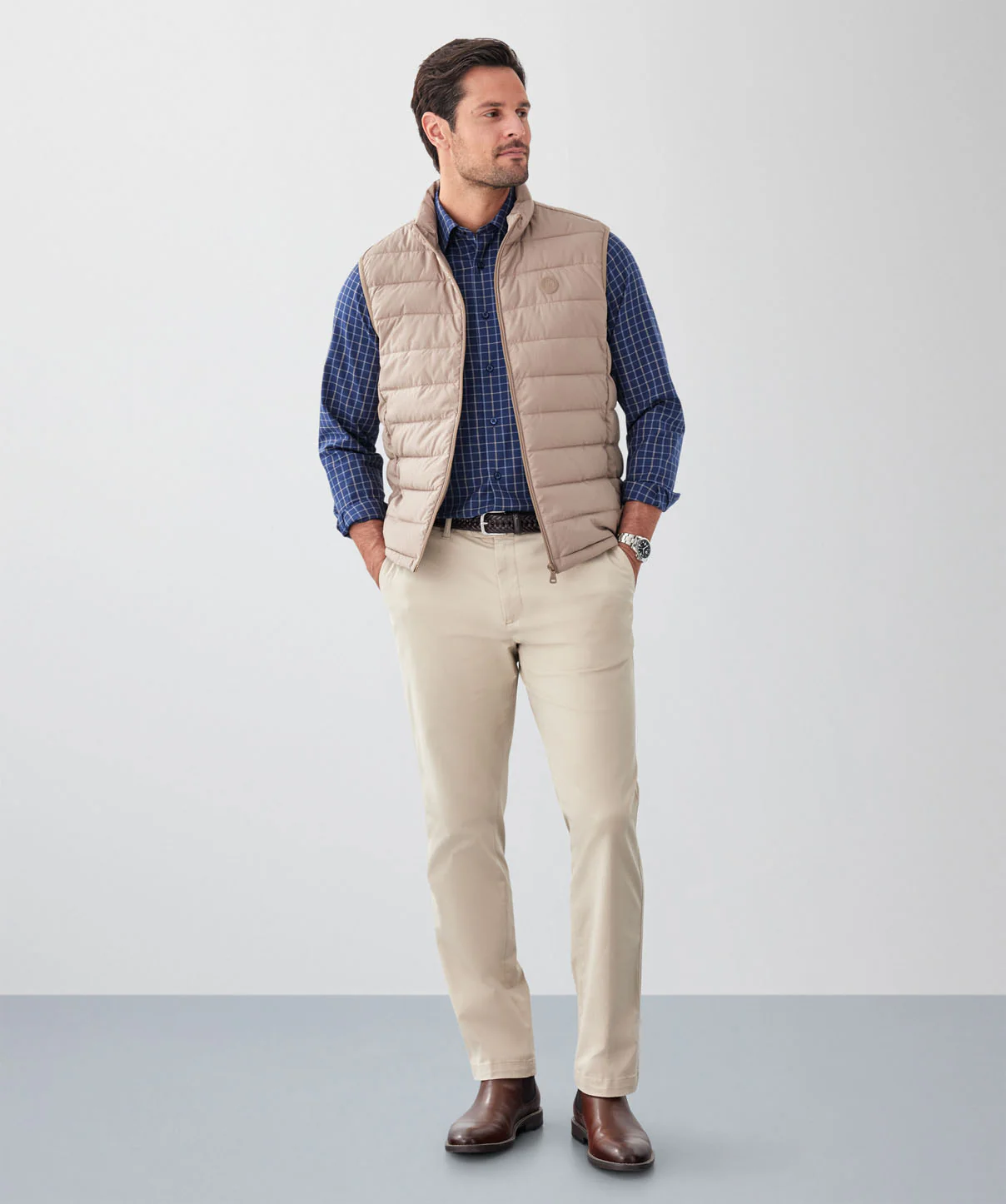 Lightweight Puffer Vest - Taupe - Image 4