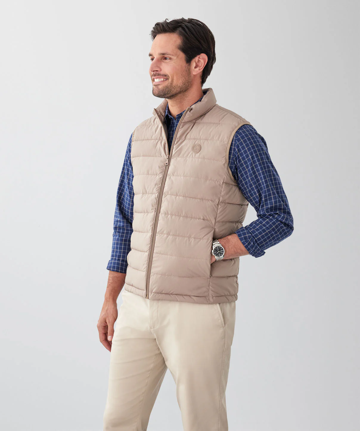 Lightweight Puffer Vest - Taupe - Image 5