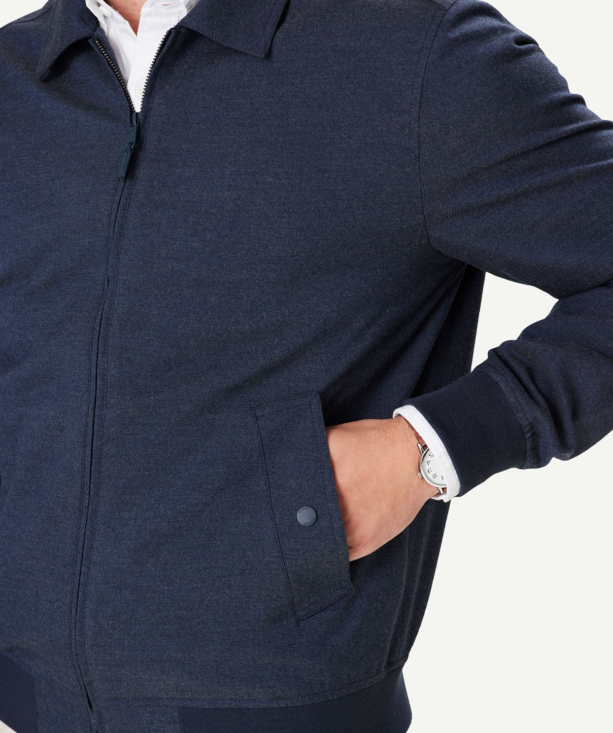 Modern Harrington Jacket - Navy Melange - Image 3
