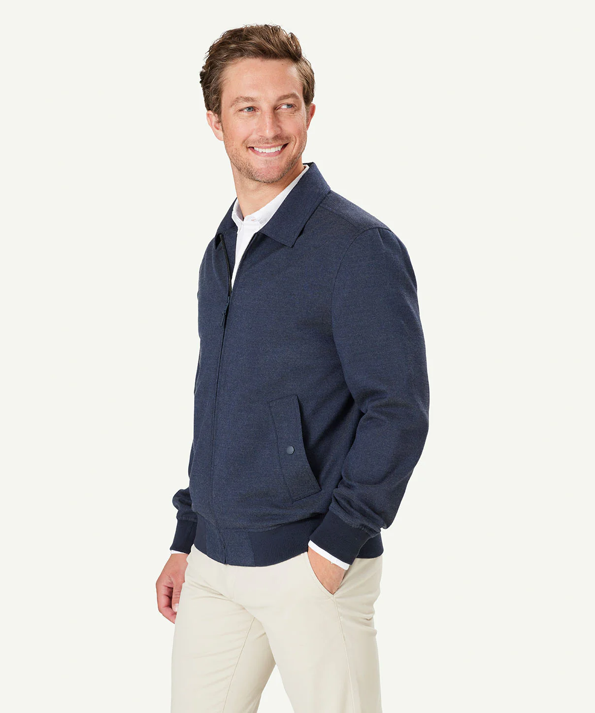 Modern Harrington Jacket - Navy Melange - Image 5