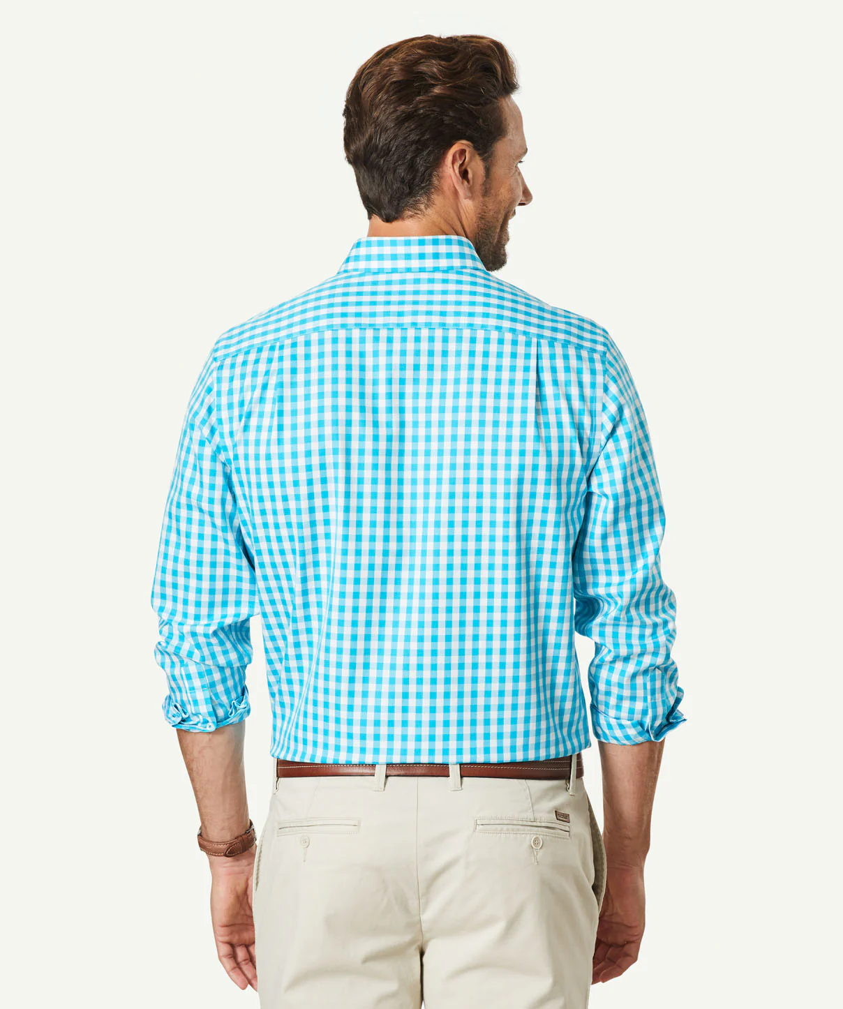Non-Iron Oxford Check Long Sleeve Shirt - Cayman Blue - Image 3