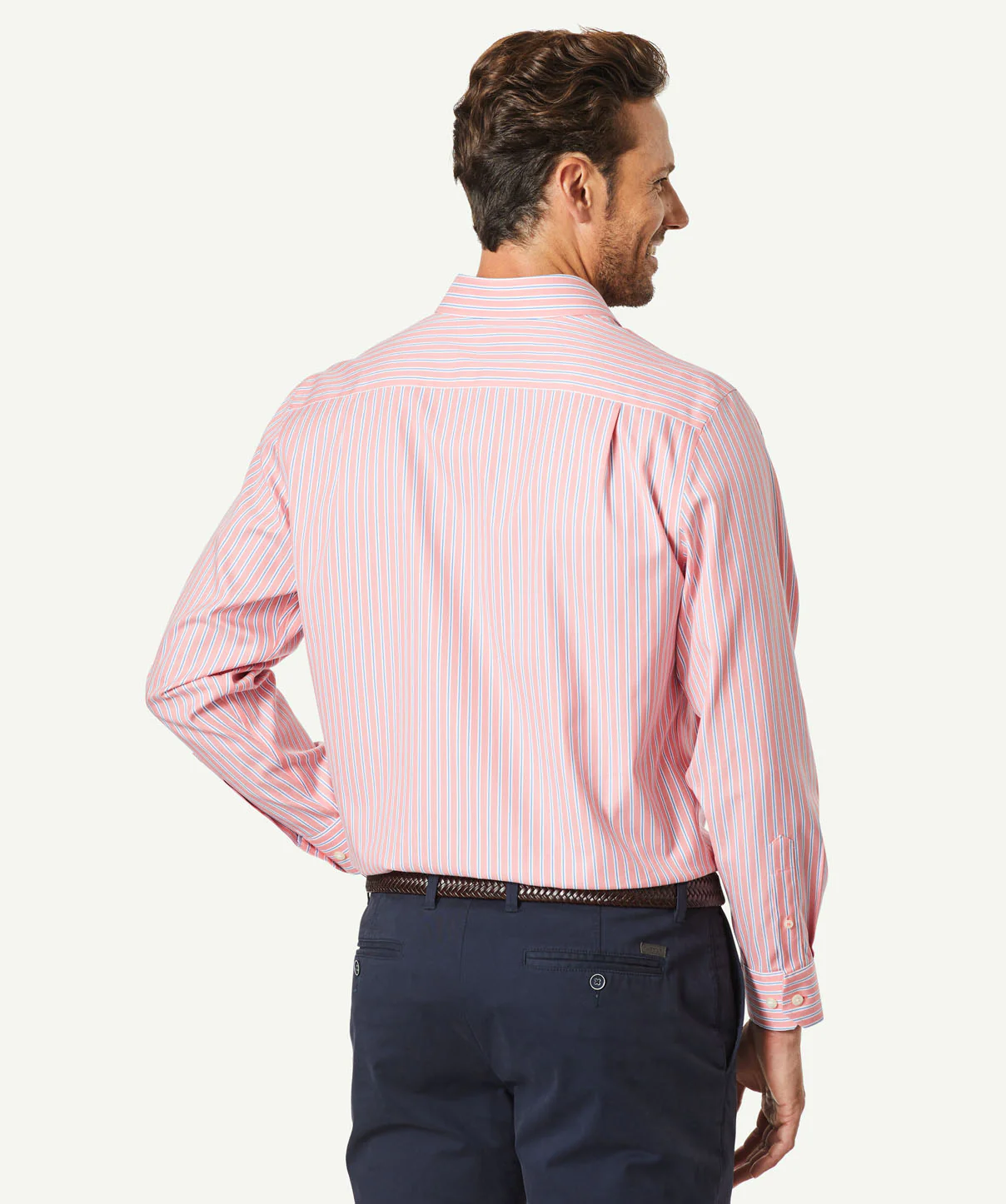 Non-Iron Oxford Stripe - Flamingo - Image 3