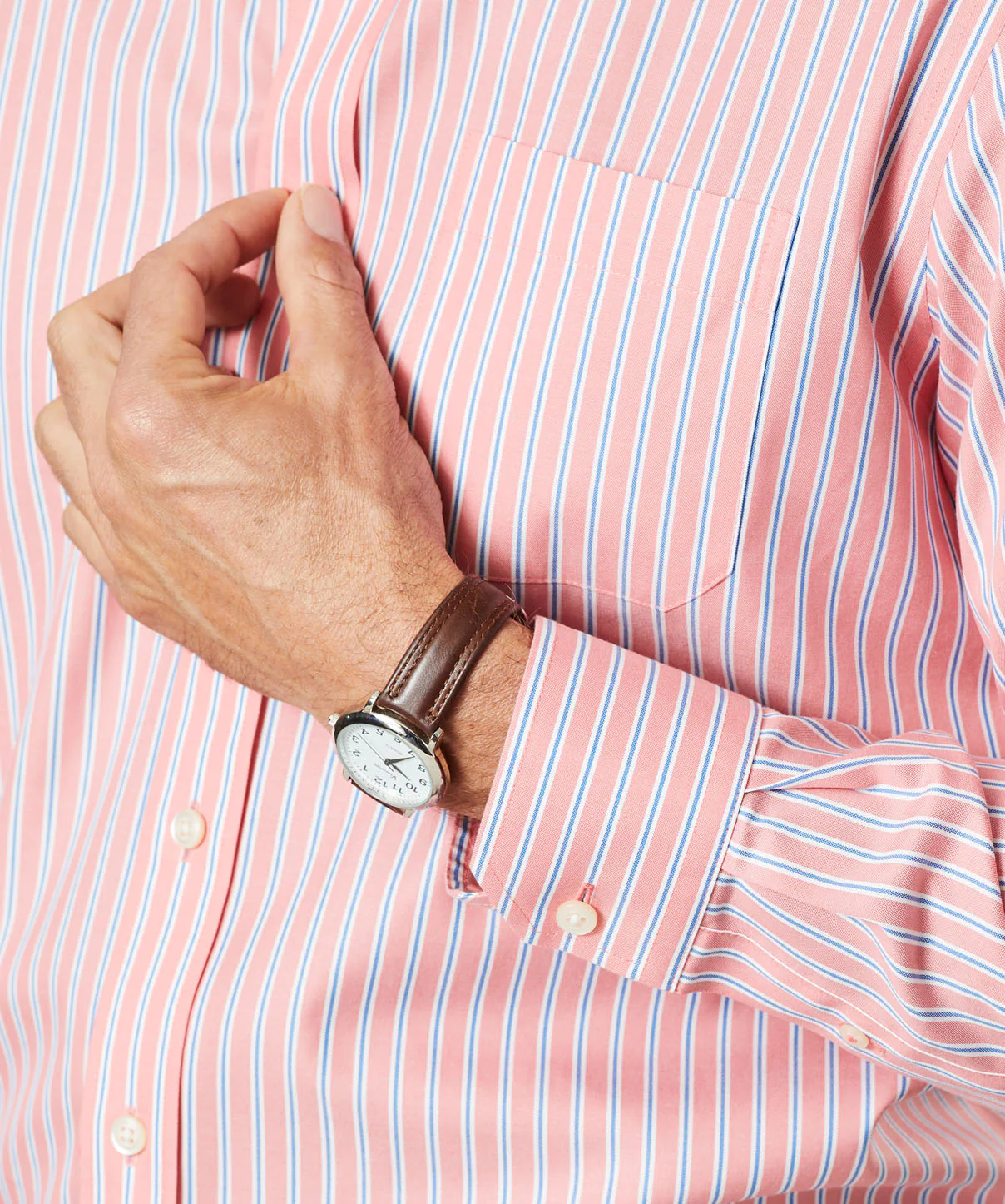 Non-Iron Oxford Stripe - Flamingo - Image 7